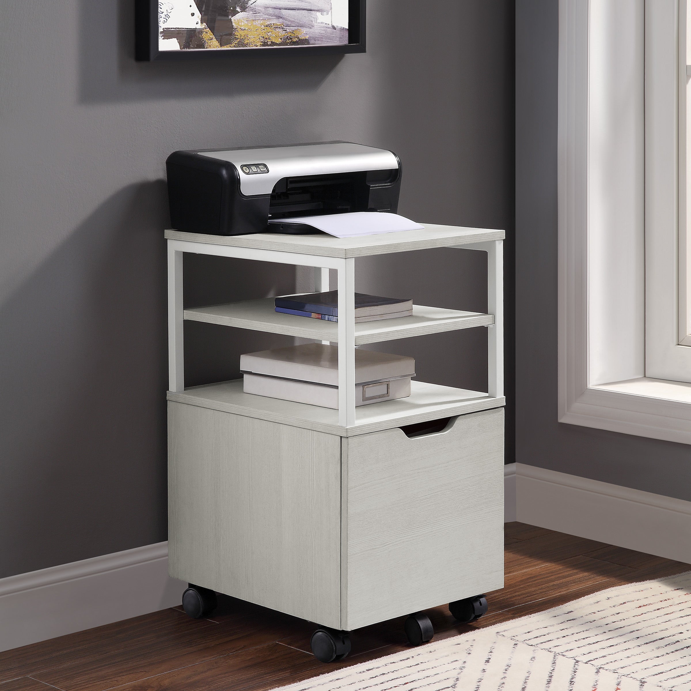 Contempo Mobile Cart  - White Oak