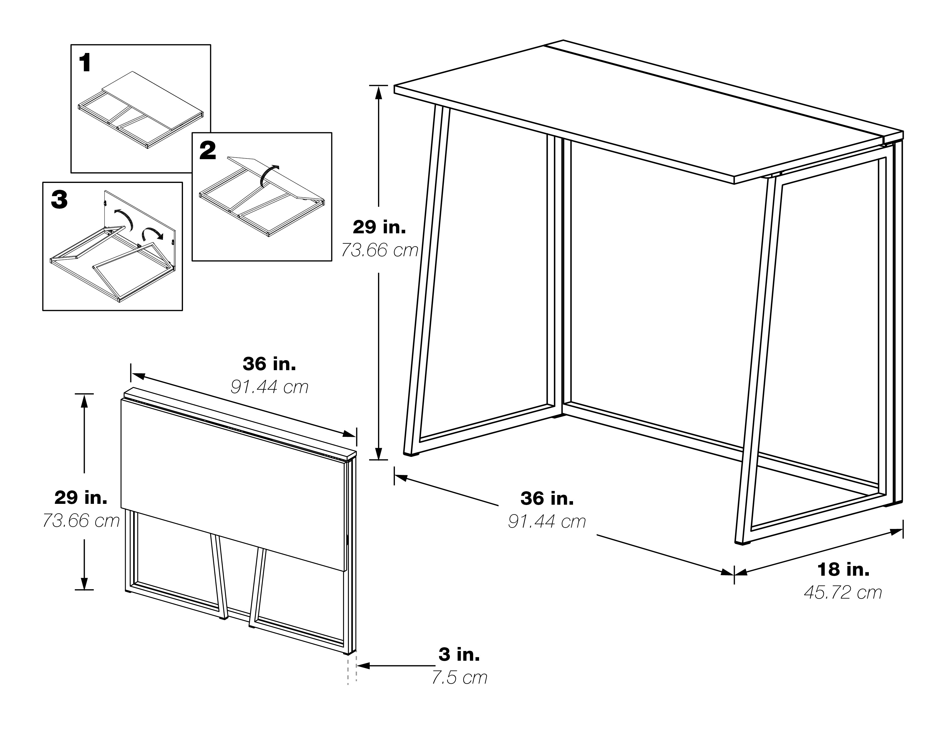 Contempo Toolless Folding Desk - Ozark Ash