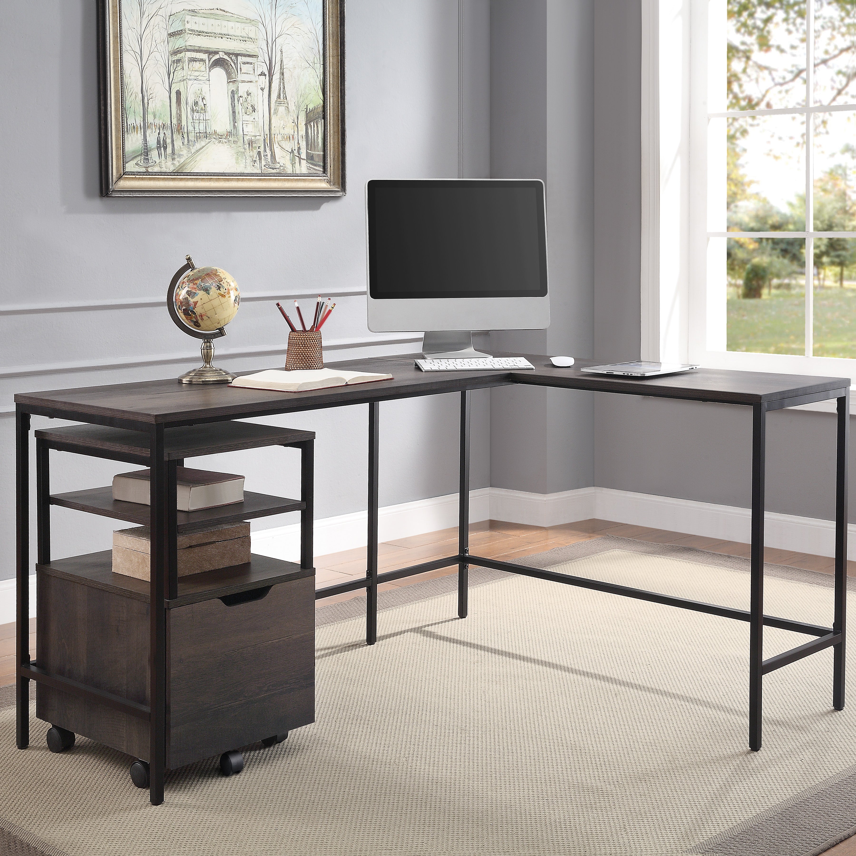 Contempo L-shaped Desk - Ozark Ash