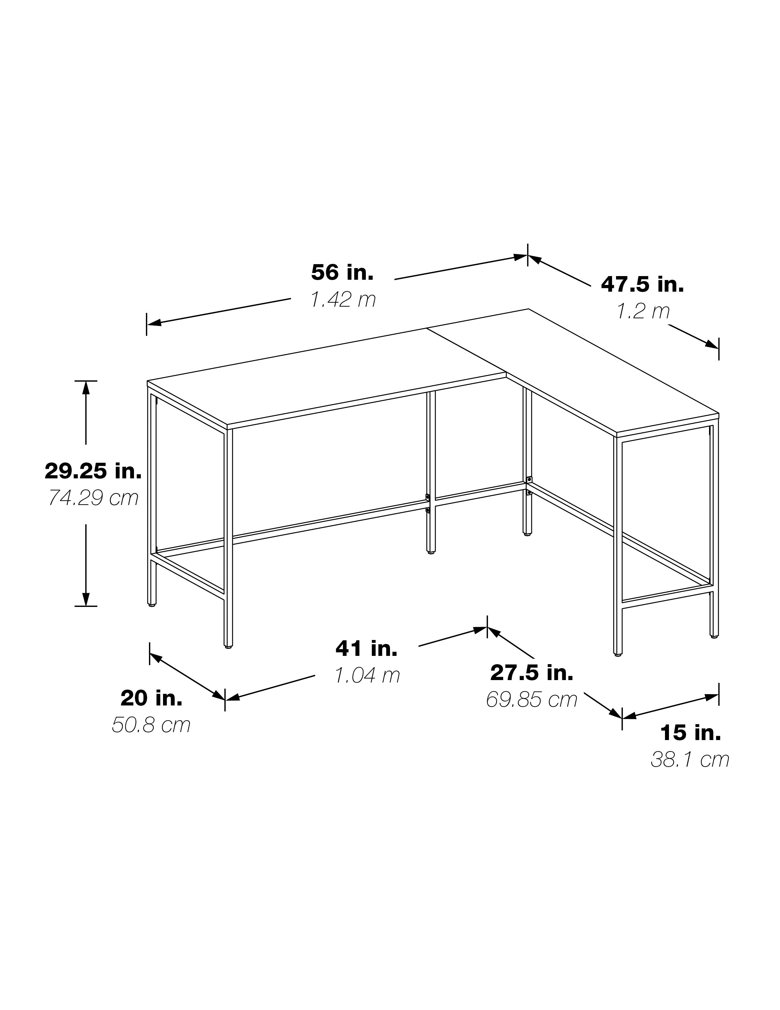 Contempo L-shaped Desk - White Oak