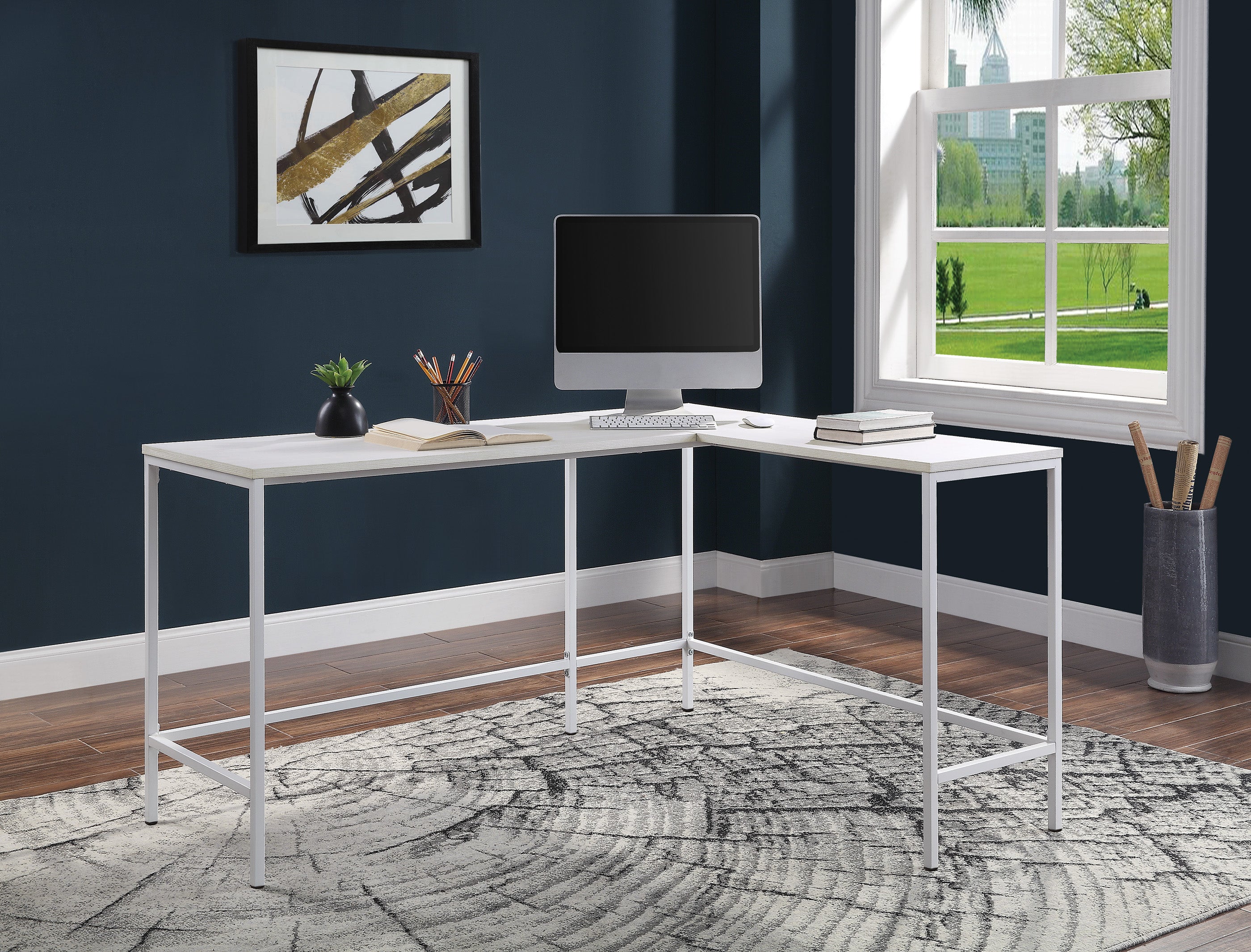 Contempo L-shaped Desk - White Oak