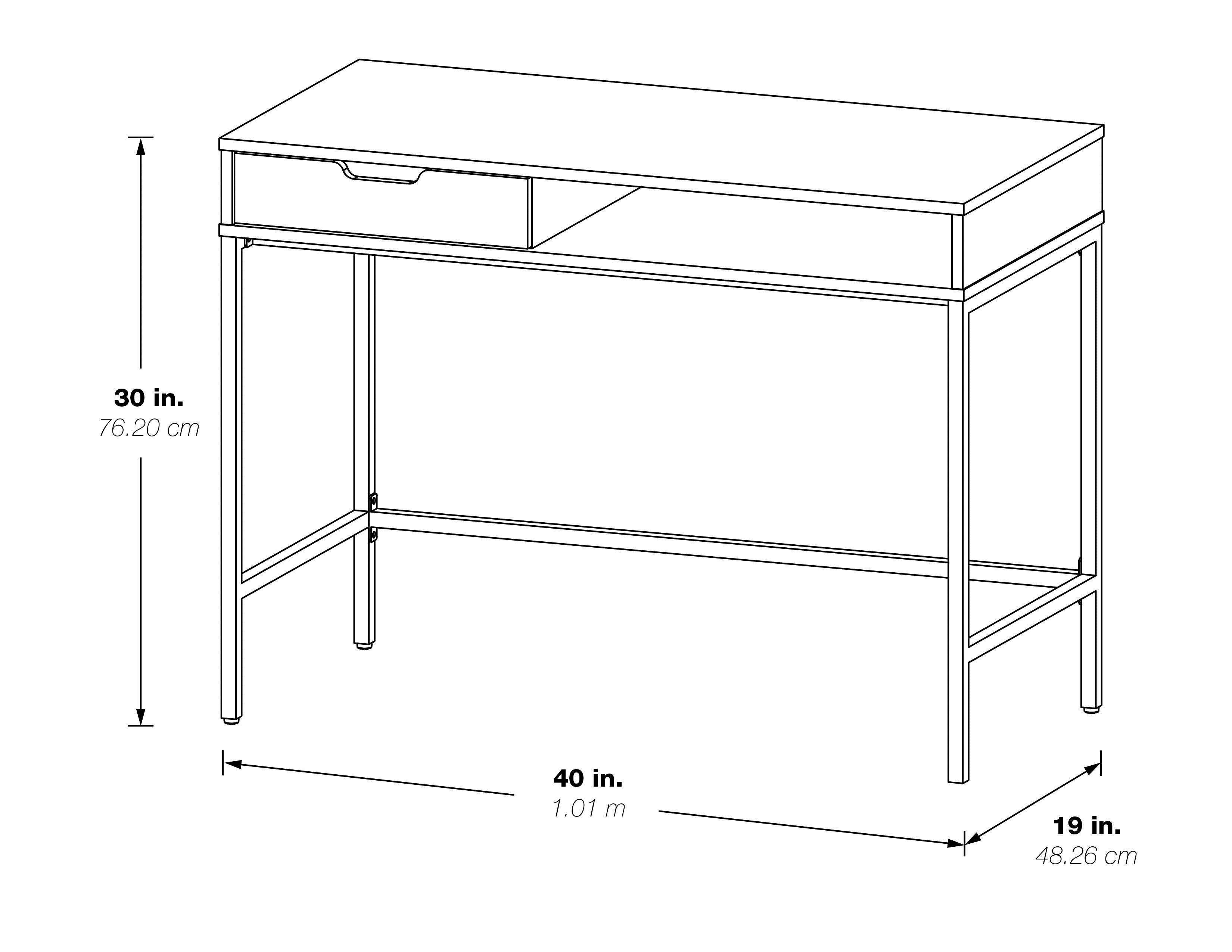 Contempo 40" Desk - White Oak