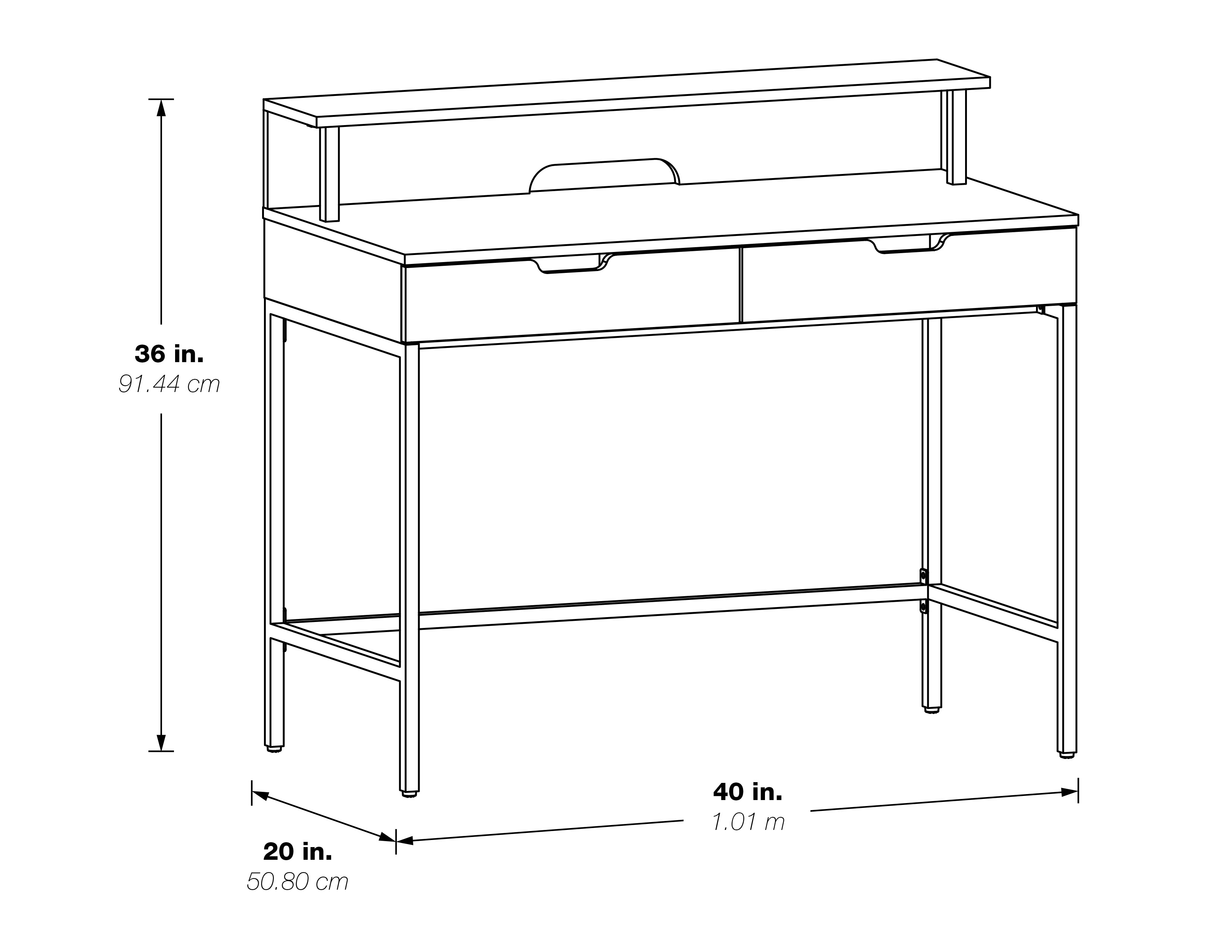 Contempo 40" Desk - Brown