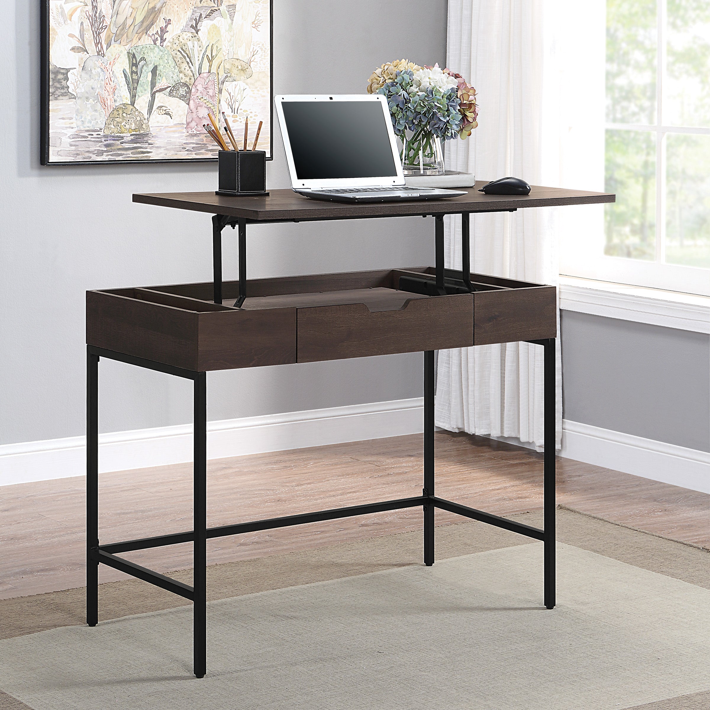 Contempo Sit-To-Stand Desk - Ozark Ash