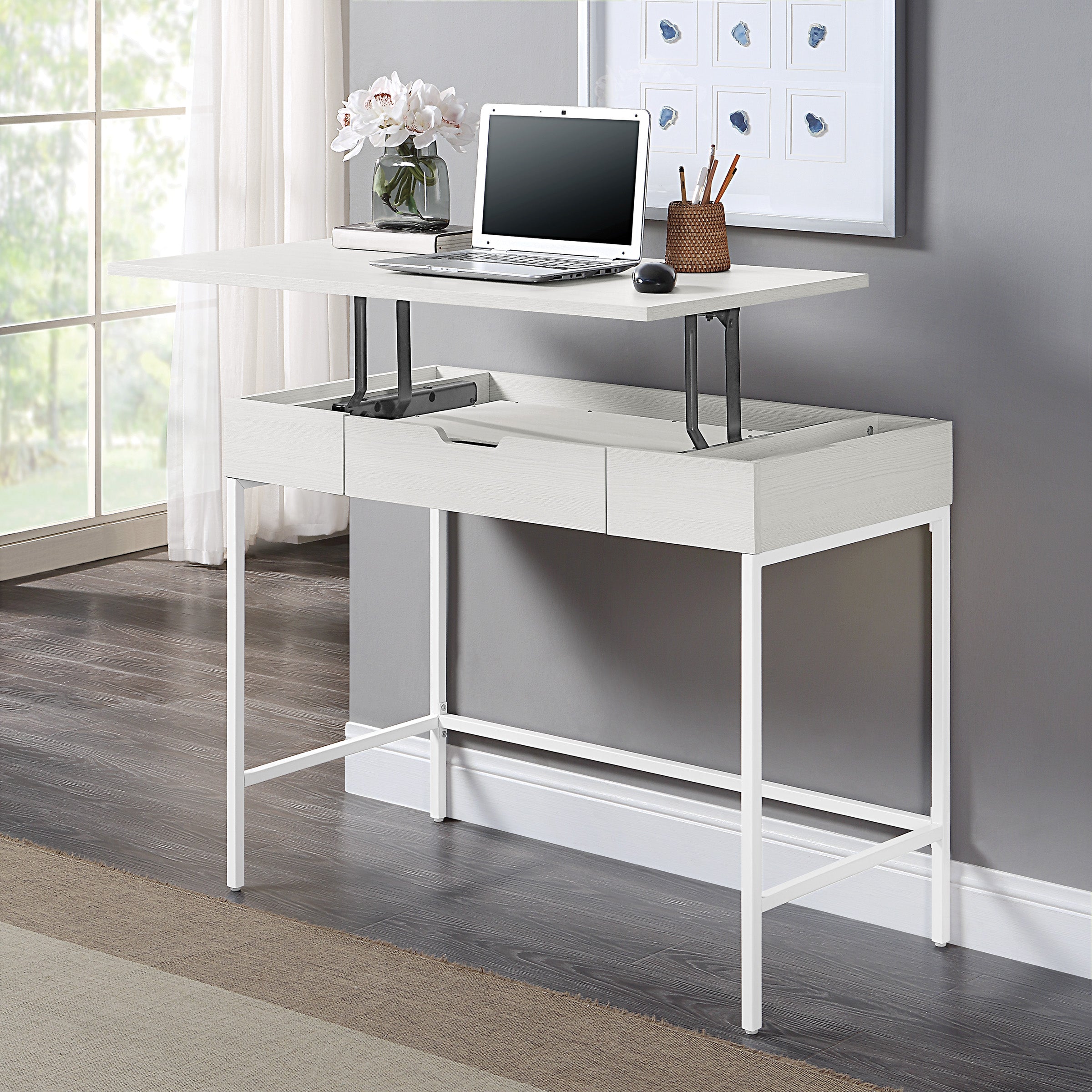 Contempo Sit-To-Stand Desk - White Oak