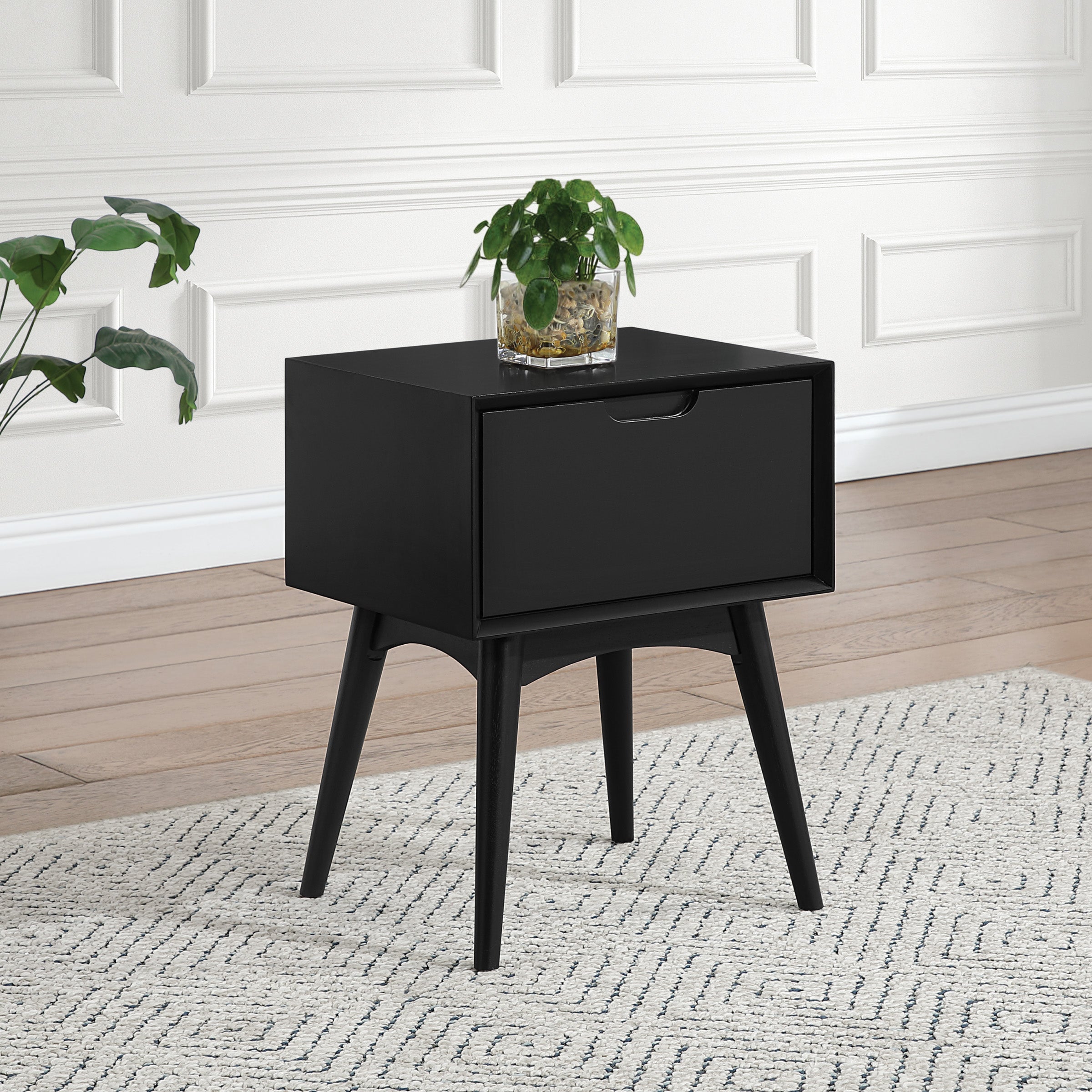 Copenhagen Accent Table with Drawer in Black Finish