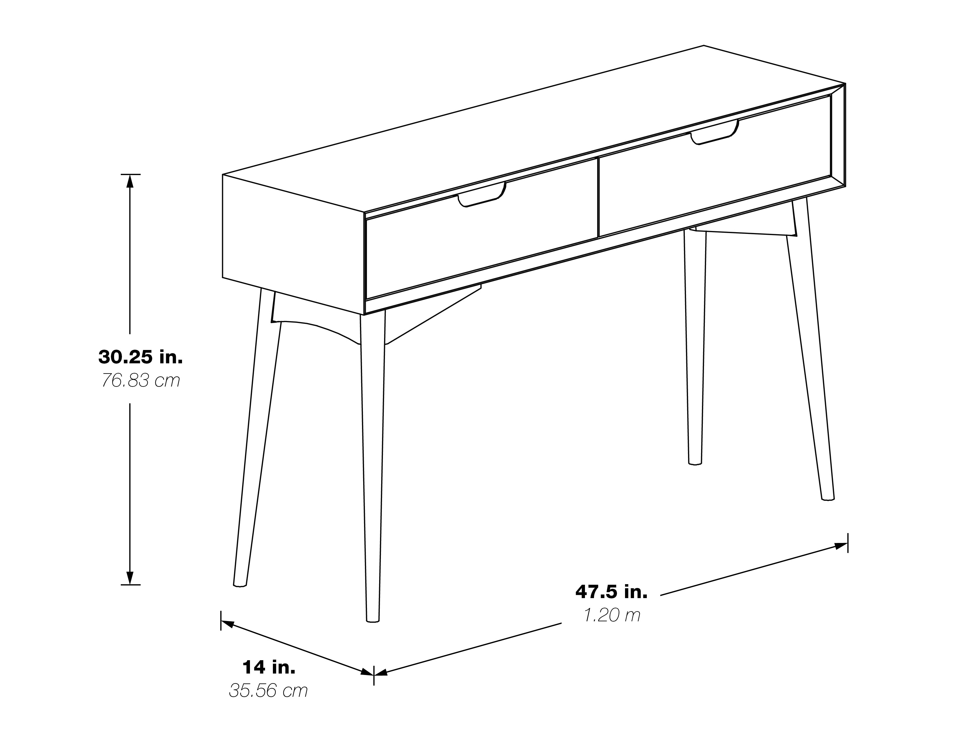Copenhagen Console Table - Walnut