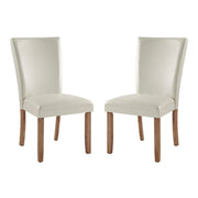 Colter Dining Chair 2 Pack in Cream Faux Leather with Medium Oak Legs