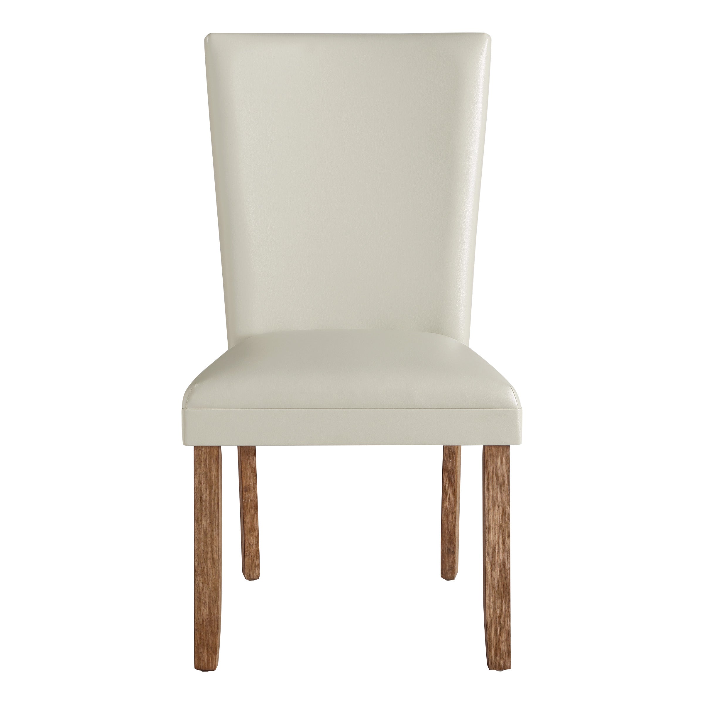 Colter Dining Chair 2 Pack in Cream Faux Leather with Medium Oak Legs