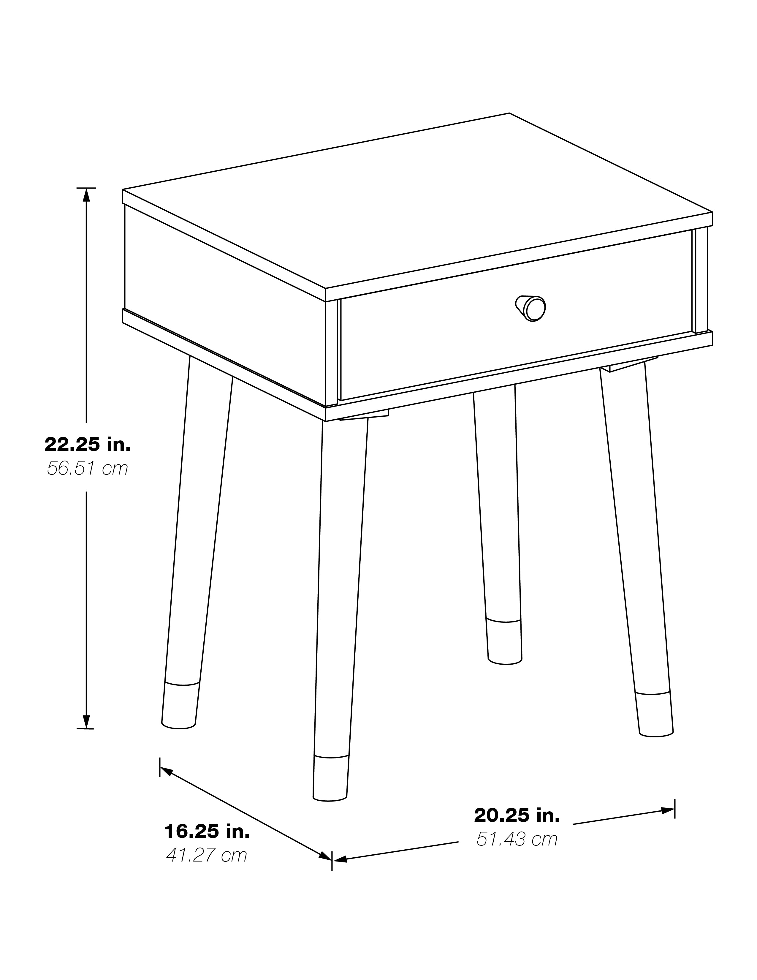 Cupertino Side Table - Light Walnut