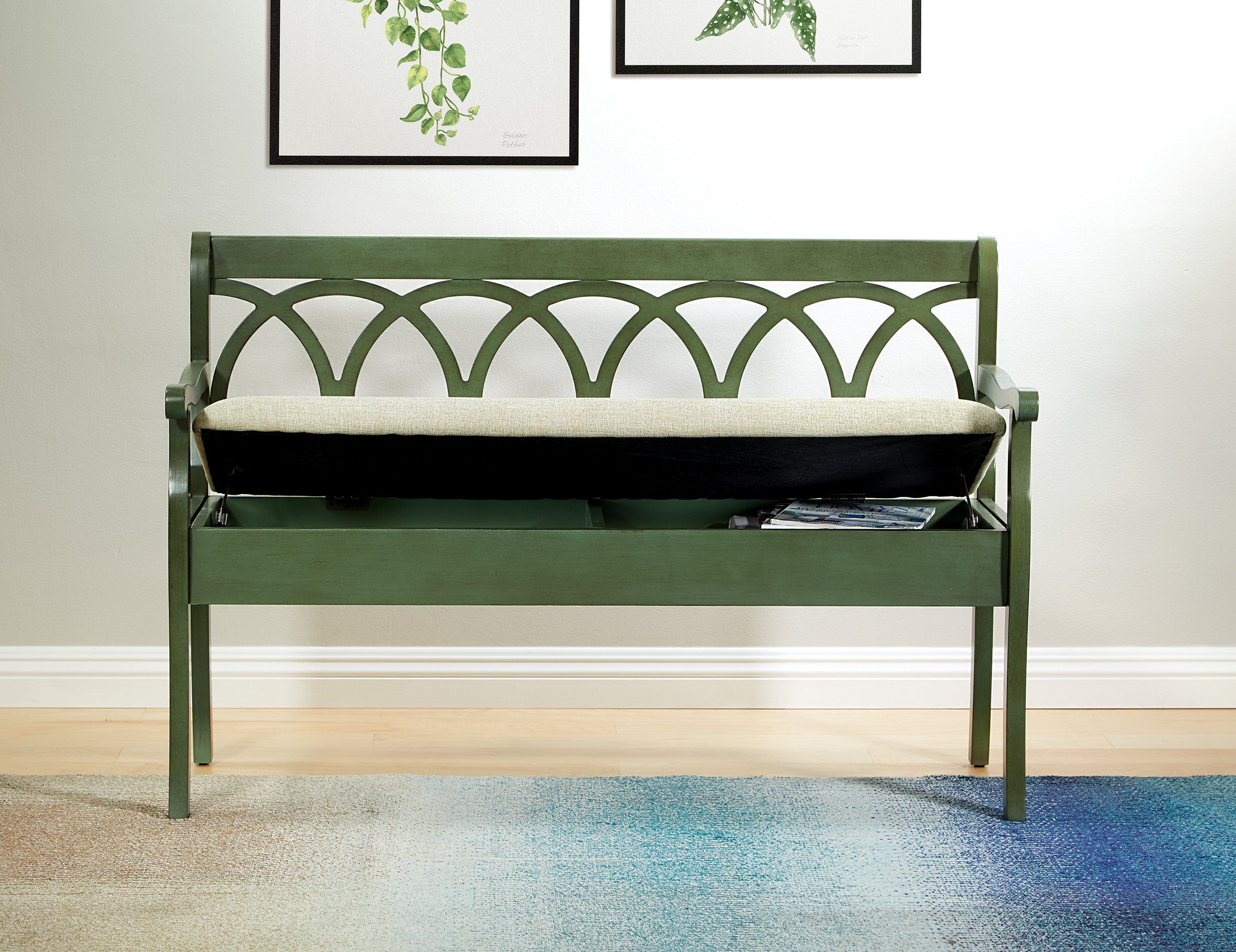 Coventry Storage Bench - Sage