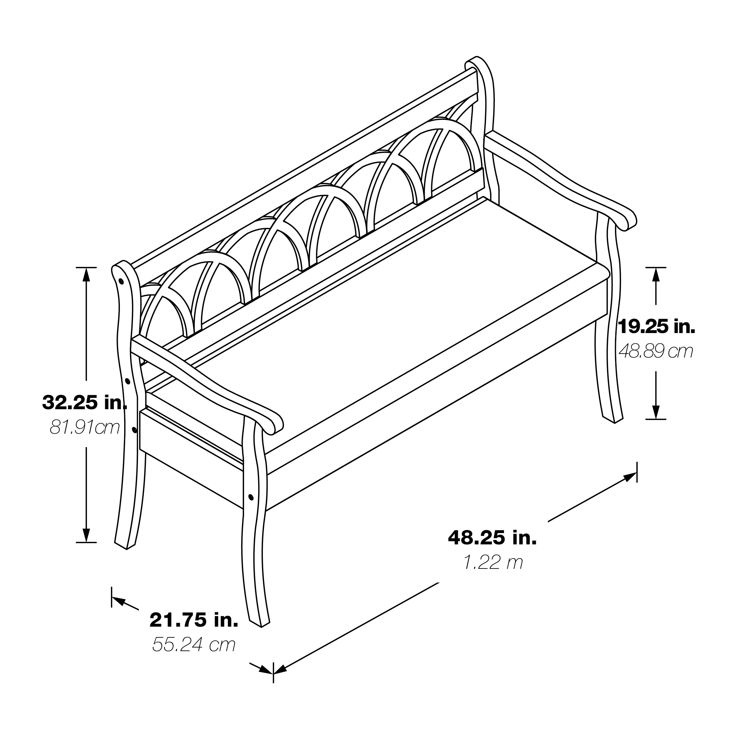 Coventry Storage Bench - White