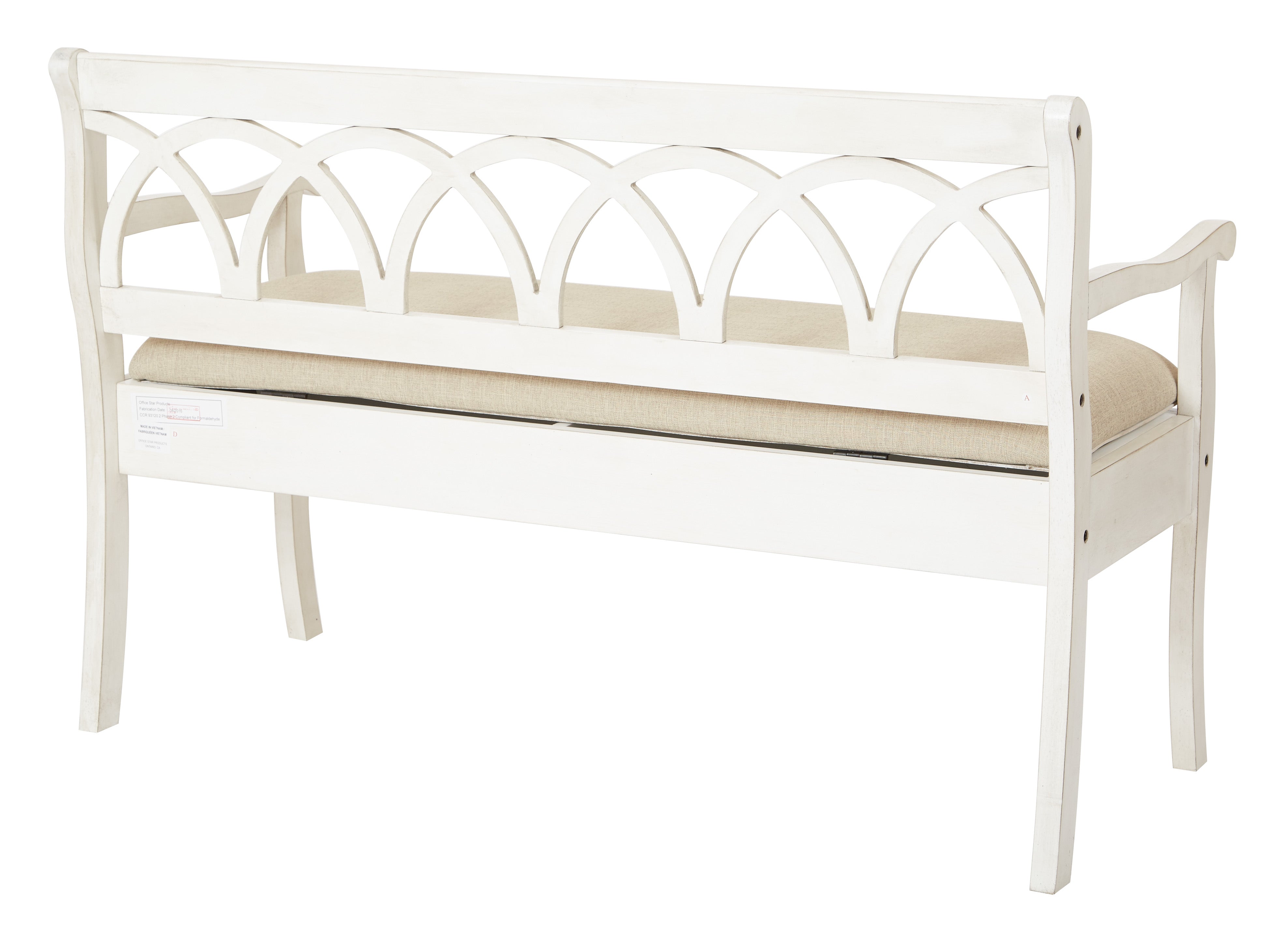 Coventry Storage Bench - White