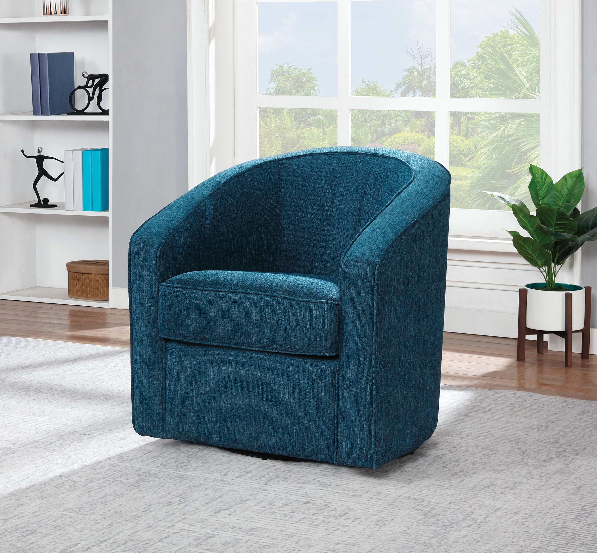 Danica Swivel Chair - Azure