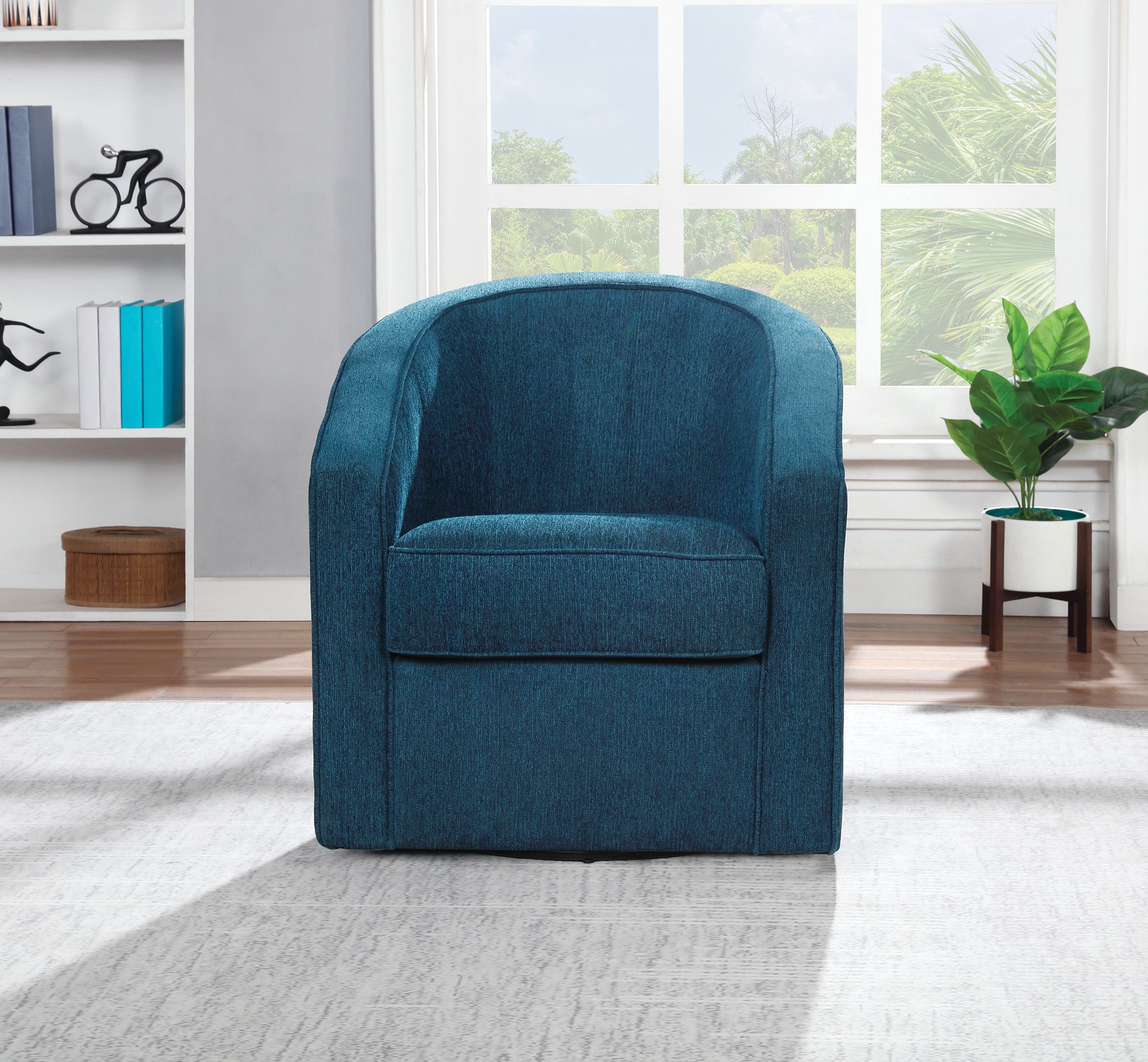 Danica Swivel Chair - Azure