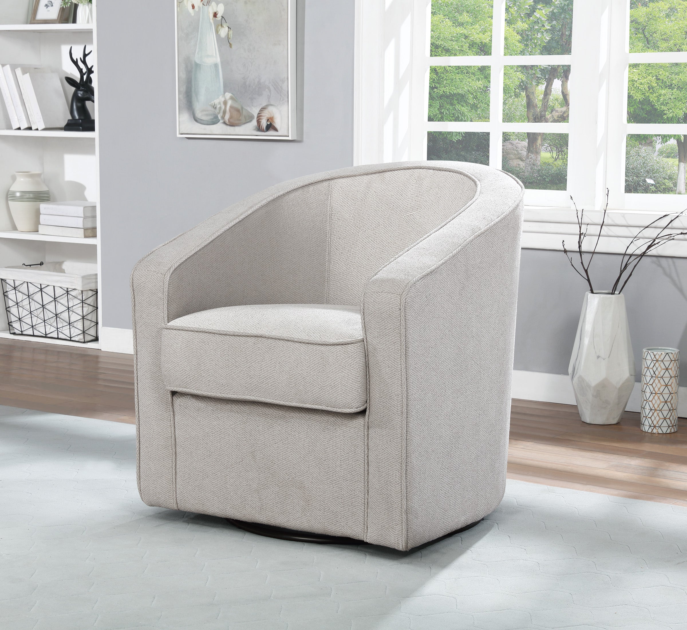 Danica Swivel Chair - Grey Zig-Zag