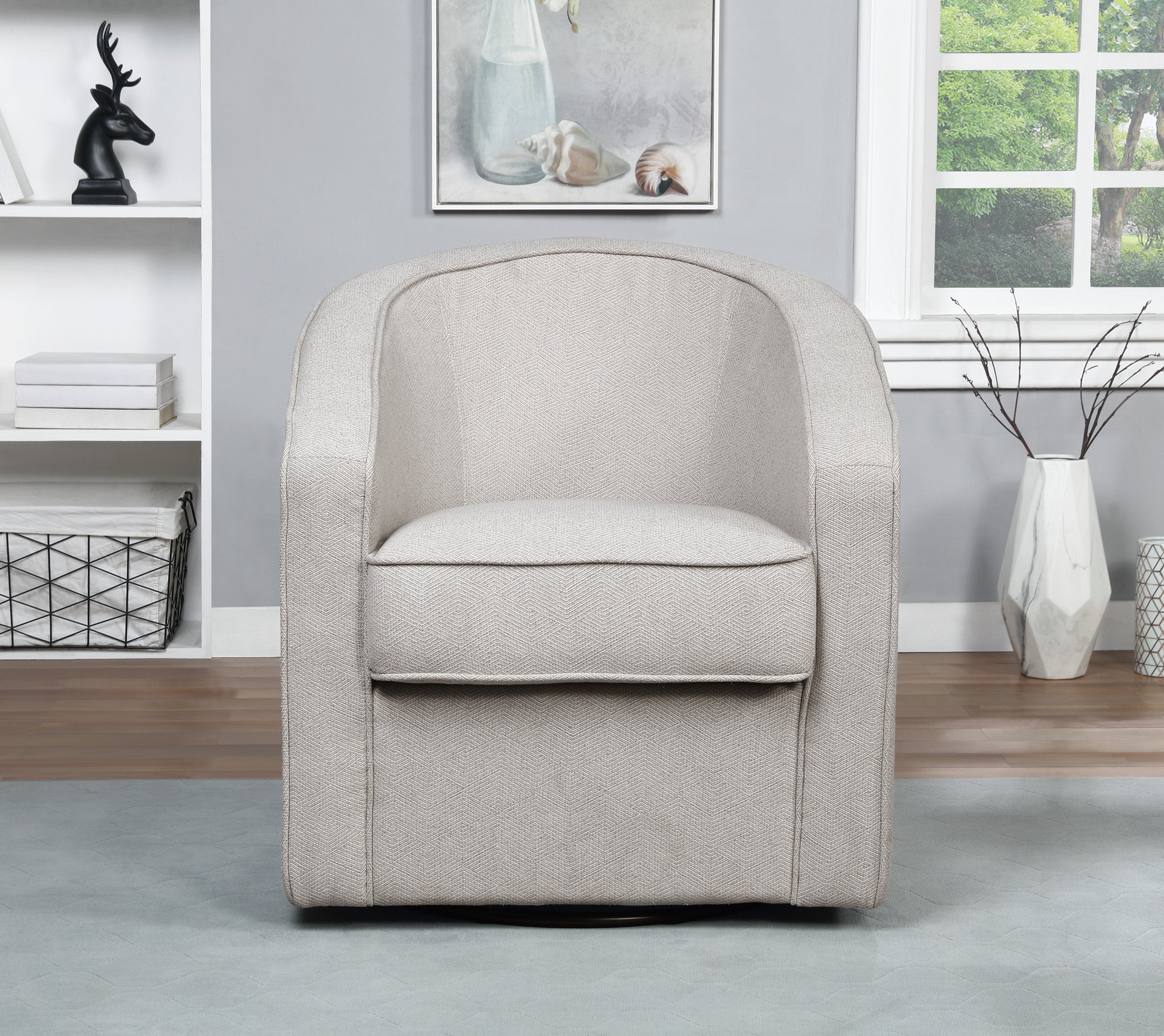 Danica Swivel Chair - Grey Zig-Zag
