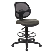 Deluxe Custom Dillon Fabric Drafting Chair with 18" Diameter Foot ring - Dillon Graphite