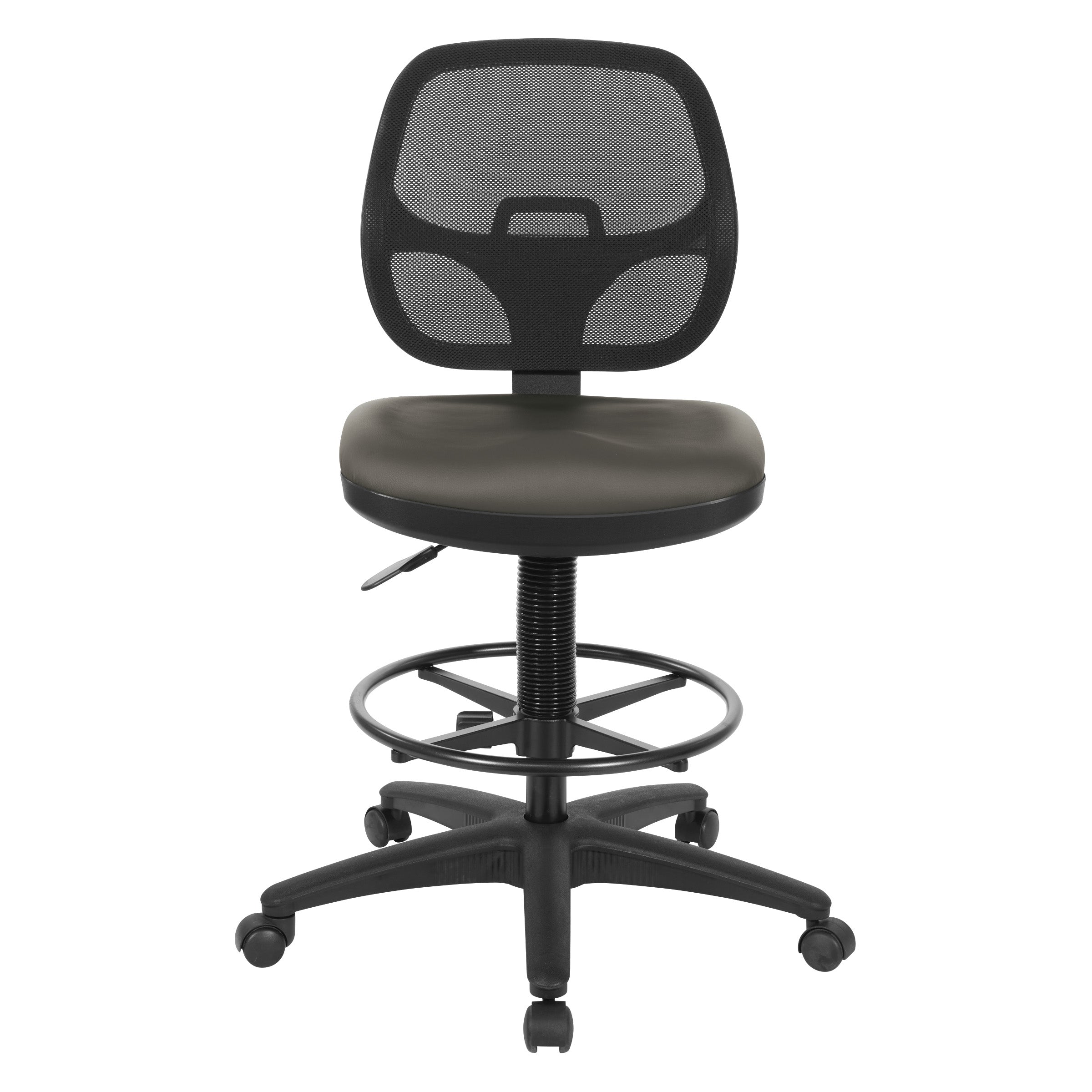Deluxe Custom Dillon Fabric Drafting Chair with 18" Diameter Foot ring - Dillon Graphite