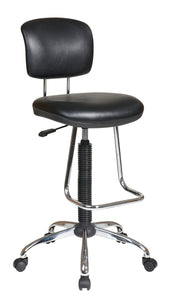 Chrome Finish Economical Chair - Black