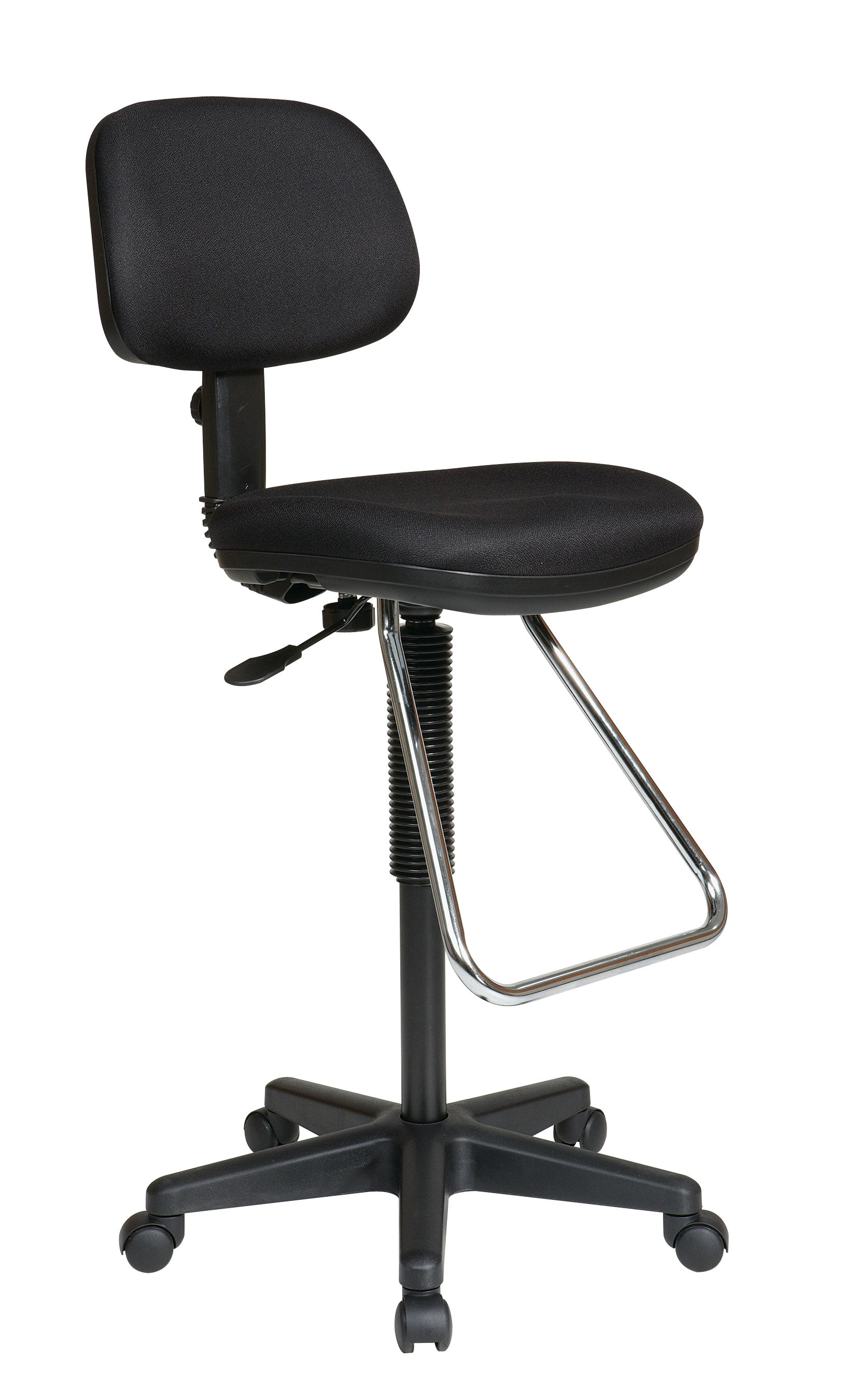 Economical Chair with Chrome Teardrop Footrest - Black