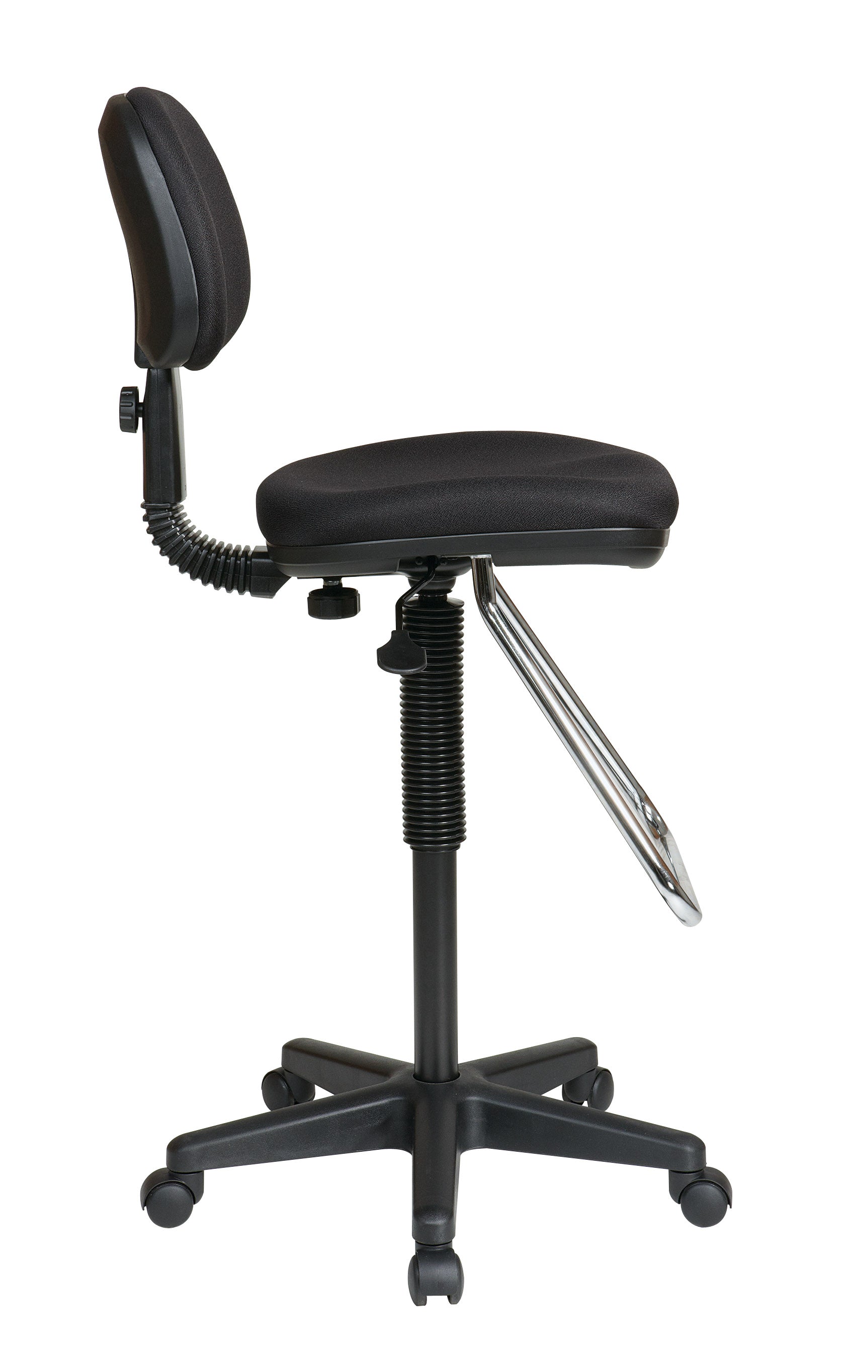 Economical Chair with Chrome Teardrop Footrest - Black