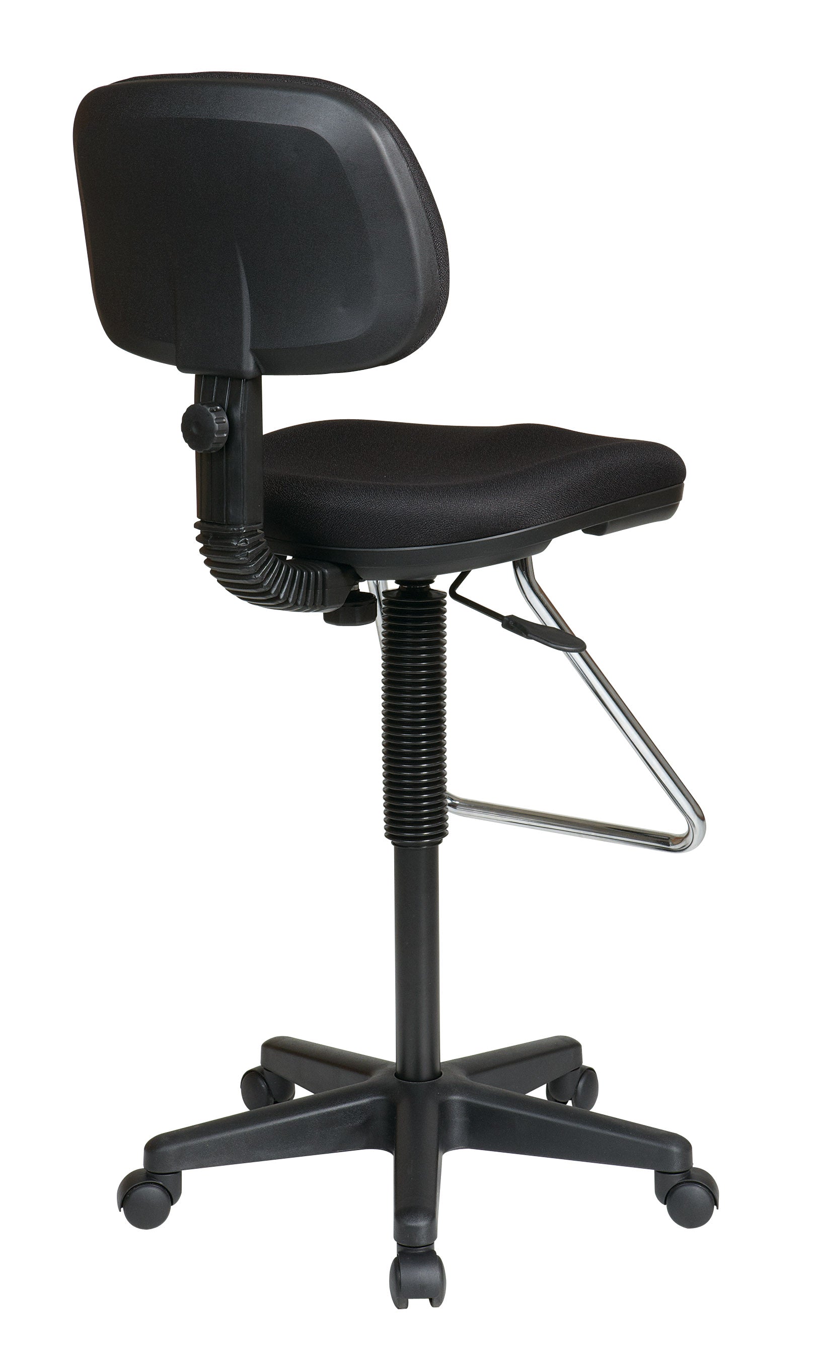 Economical Chair with Chrome Teardrop Footrest - Black