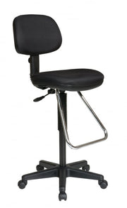 Economical Chair with Chrome Teardrop Footrest - Custom R Grade Fabric
