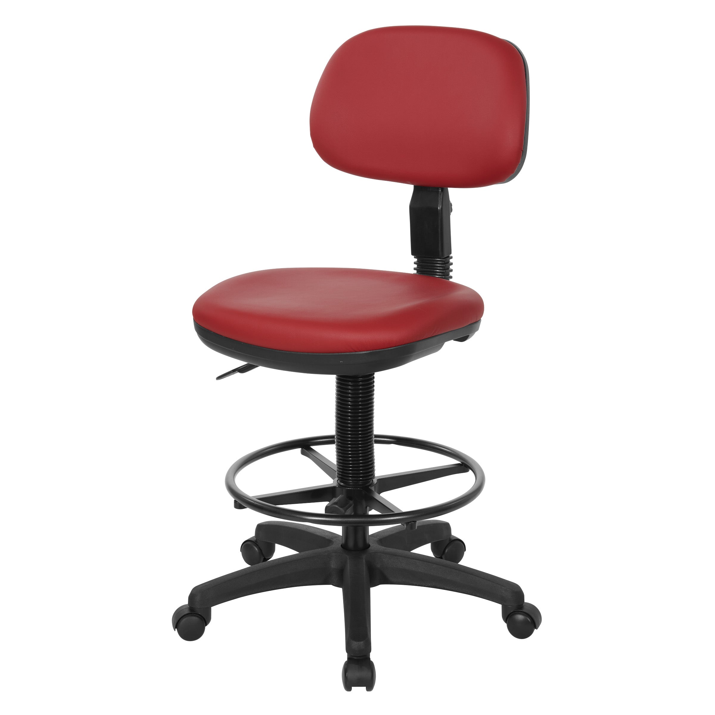 Sculptured Seat and Back Custom Dillon Fabric Drafting Chair - Dillon Lipstick