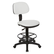 Sculptured Seat and Back Custom Dillon Fabric Drafting Chair - Dillon Snow