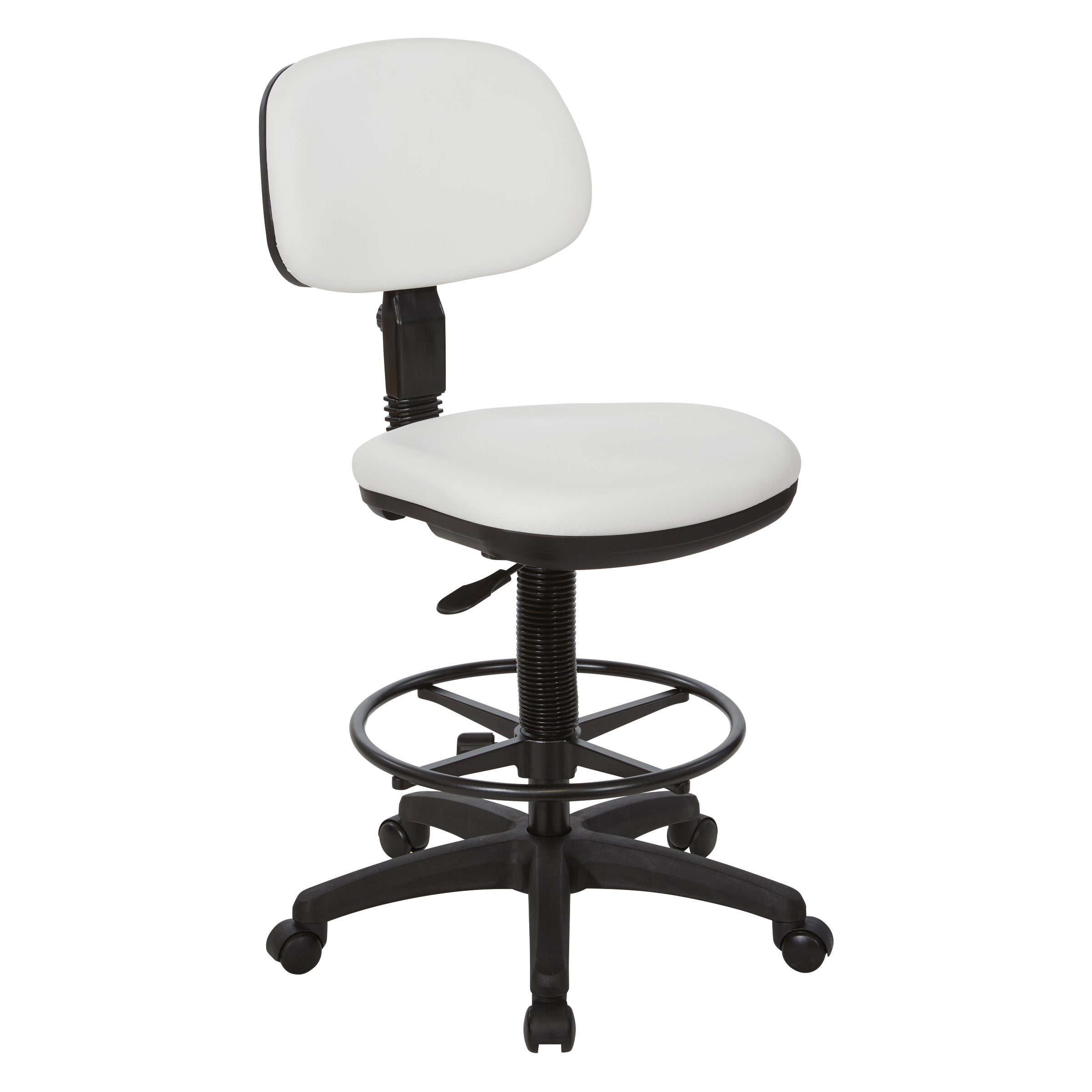 Sculptured Seat and Back Custom Dillon Fabric Drafting Chair - Dillon Snow