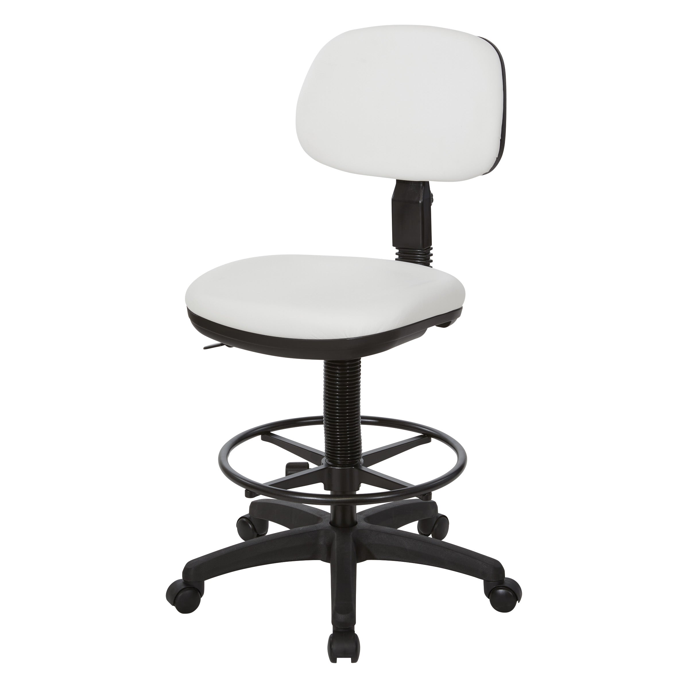 Sculptured Seat and Back Custom Dillon Fabric Drafting Chair - Dillon Snow