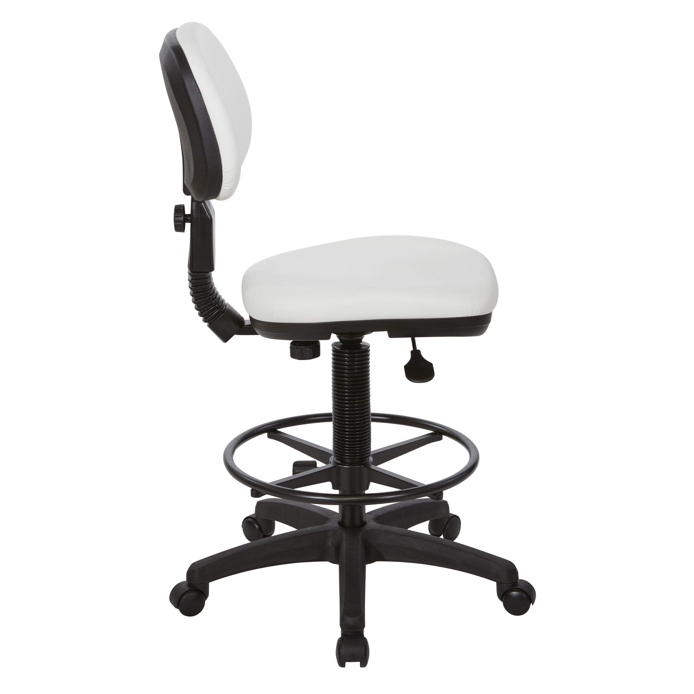 Sculptured Seat and Back Custom Dillon Fabric Drafting Chair - Dillon Snow