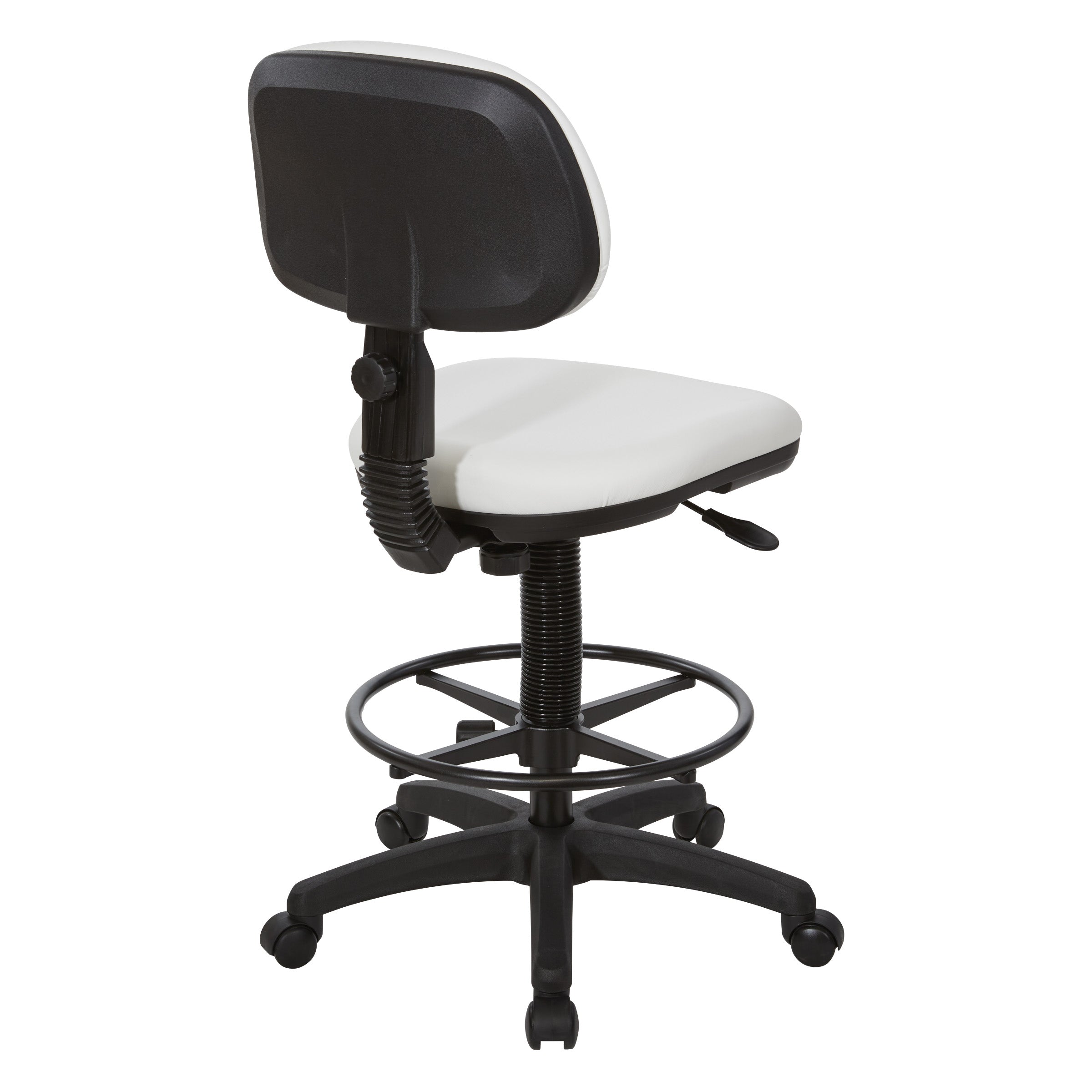 Sculptured Seat and Back Custom Dillon Fabric Drafting Chair - Dillon Snow