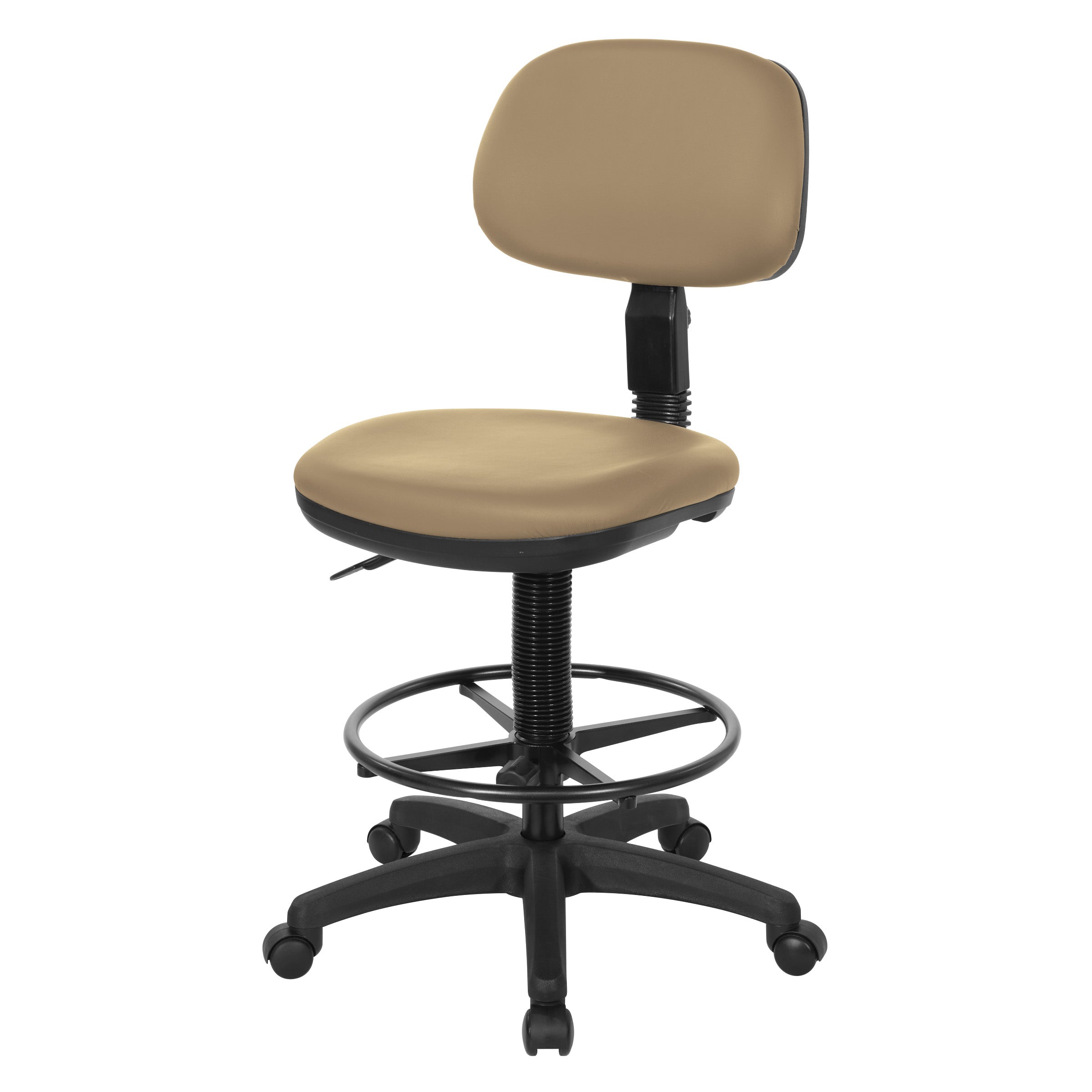 Sculptured Seat and Back Custom Dillon Fabric Drafting Chair - Dillon Buff