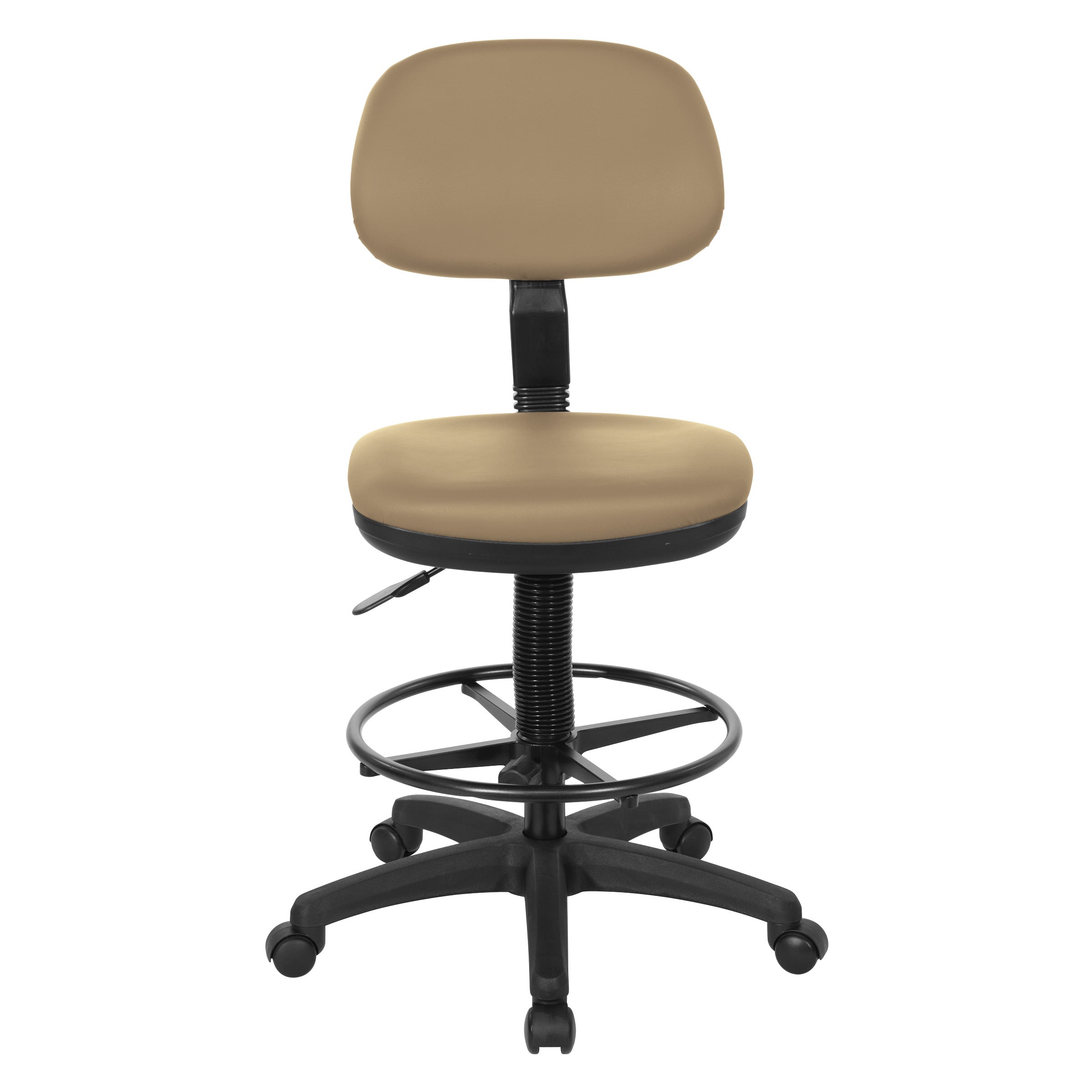 Sculptured Seat and Back Custom Dillon Fabric Drafting Chair - Dillon Buff