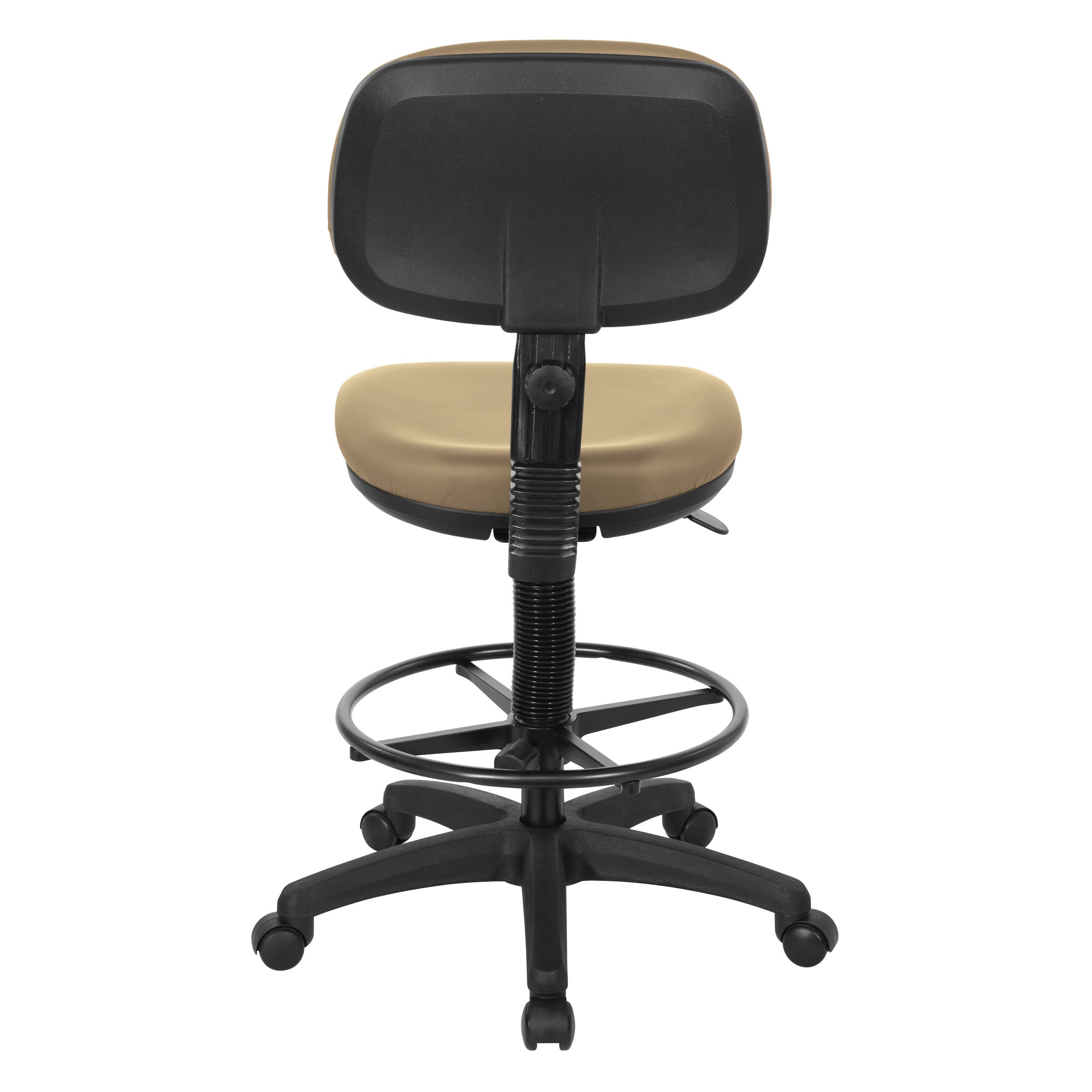 Sculptured Seat and Back Custom Dillon Fabric Drafting Chair - Dillon Buff