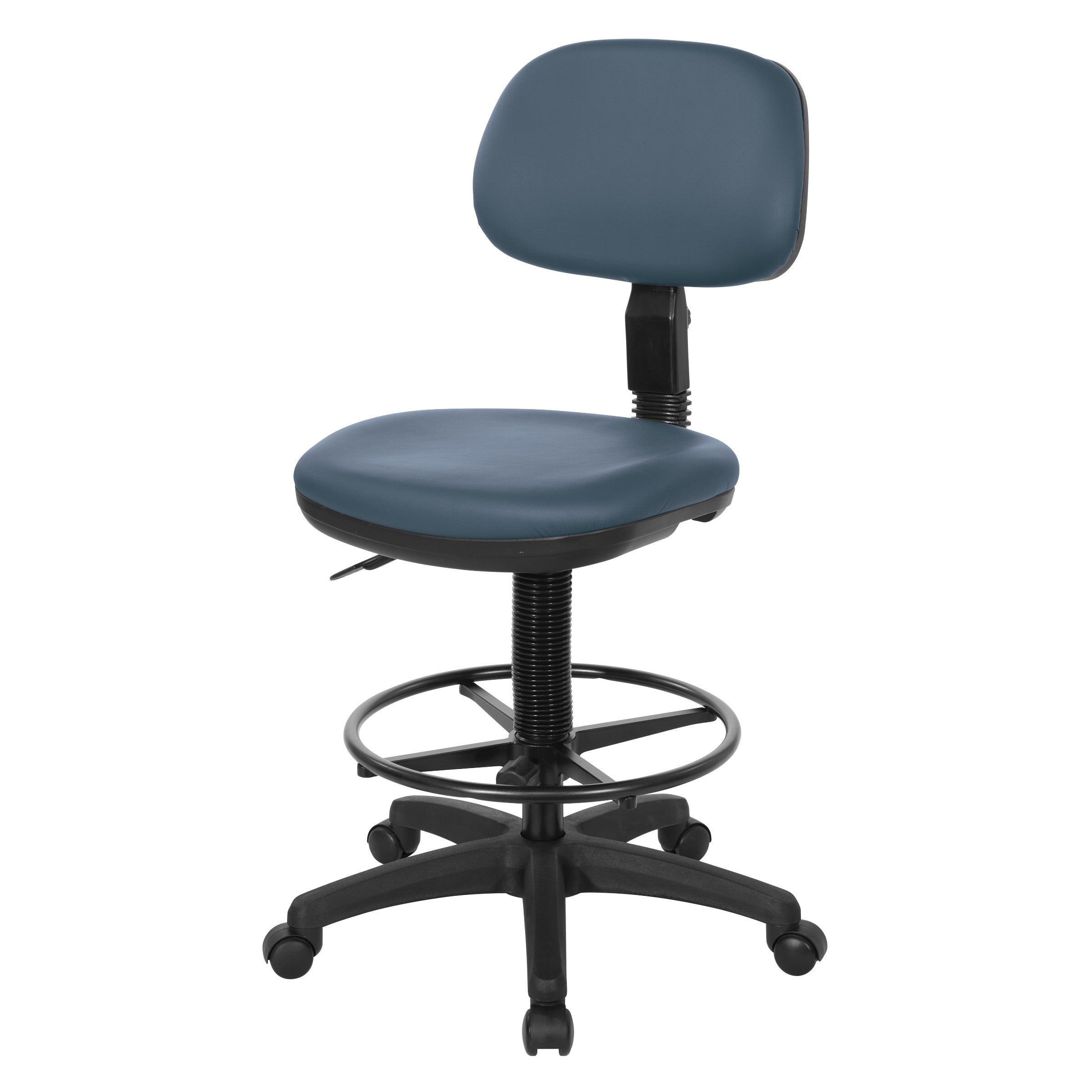 Sculptured Seat and Back Custom Dillon Fabric Drafting Chair - Dillon Blue