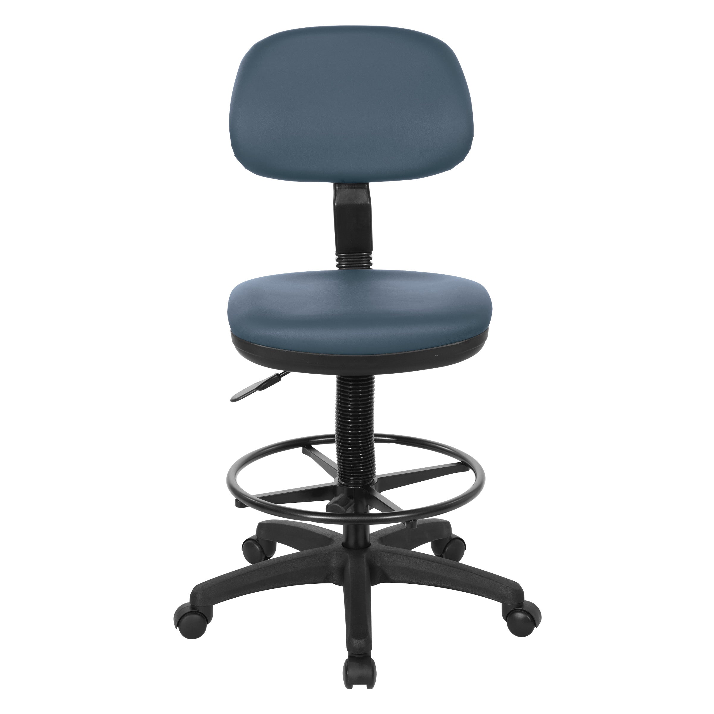 Sculptured Seat and Back Custom Dillon Fabric Drafting Chair - Dillon Blue