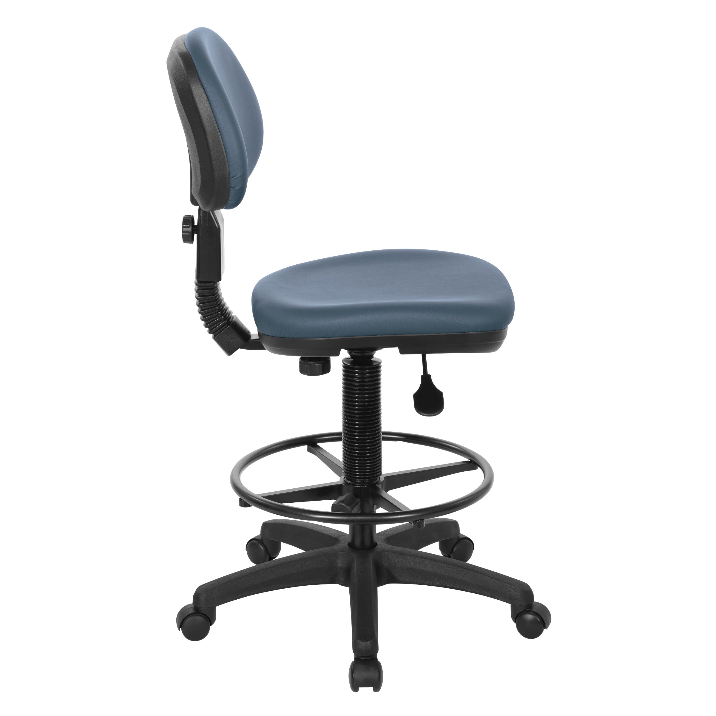 Sculptured Seat and Back Custom Dillon Fabric Drafting Chair - Dillon Blue
