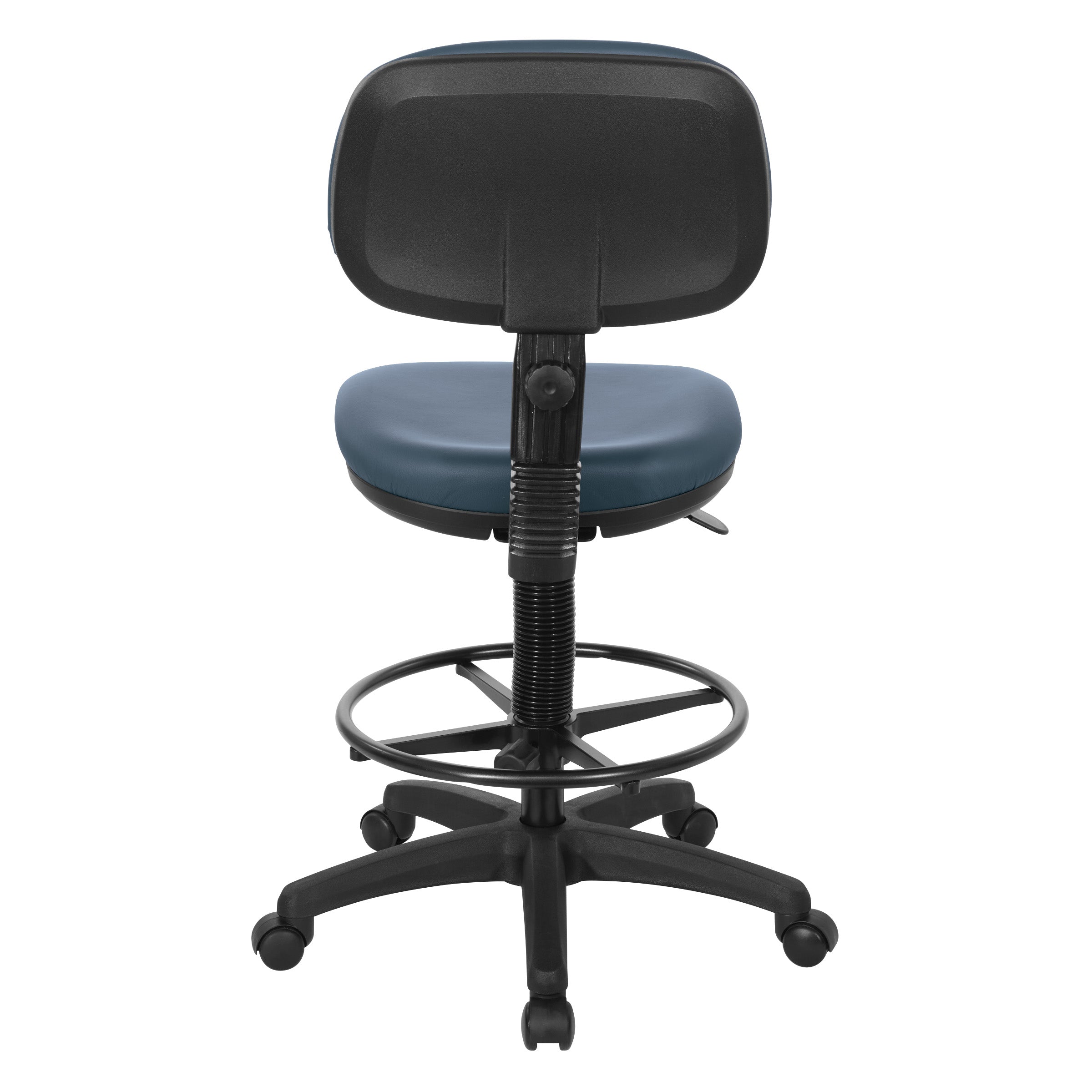 Sculptured Seat and Back Custom Dillon Fabric Drafting Chair - Dillon Blue