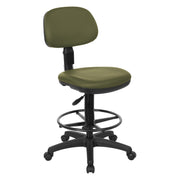 Sculptured Seat and Back Custom Dillon Fabric Drafting Chair - Dillon Sage