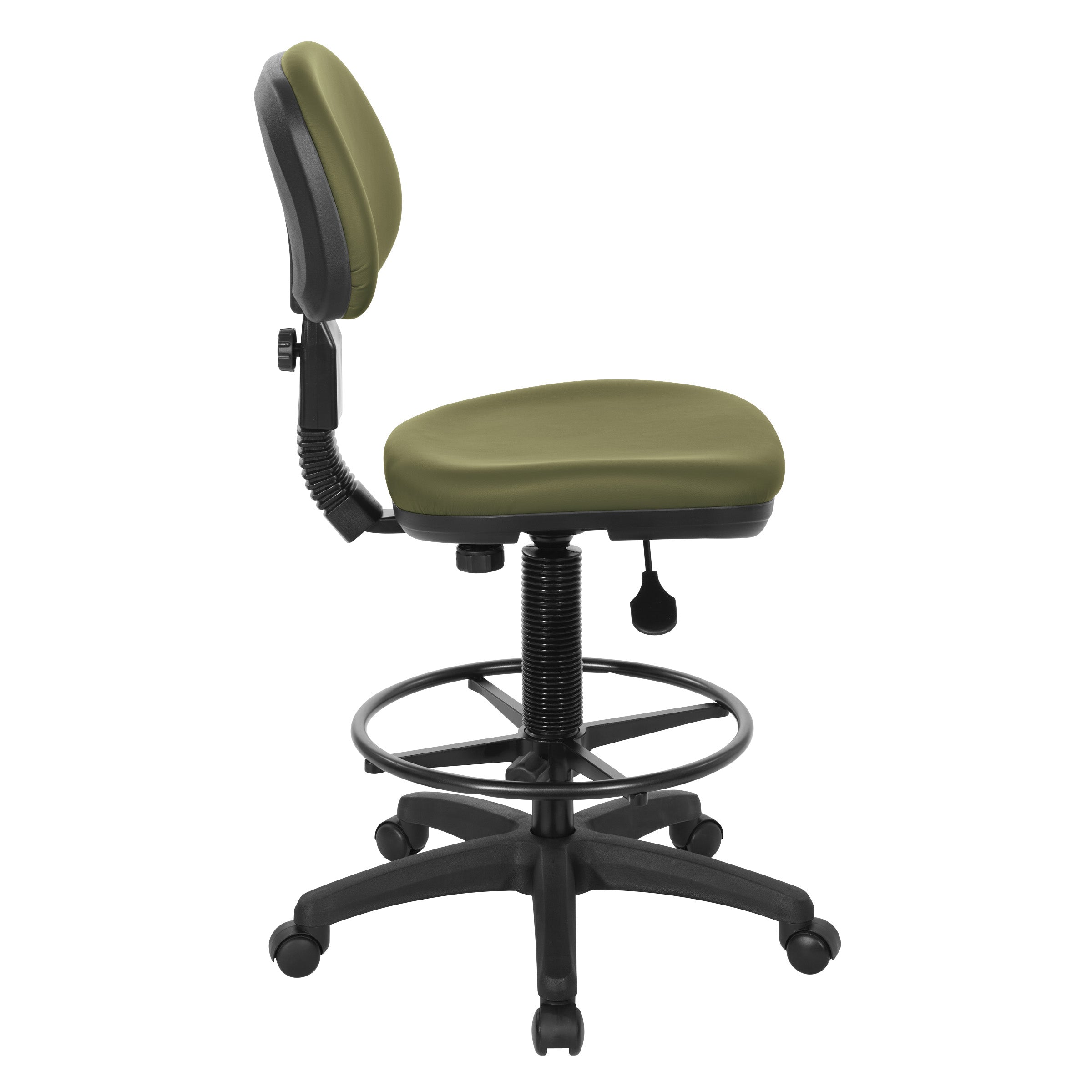 Sculptured Seat and Back Custom Dillon Fabric Drafting Chair - Dillon Sage