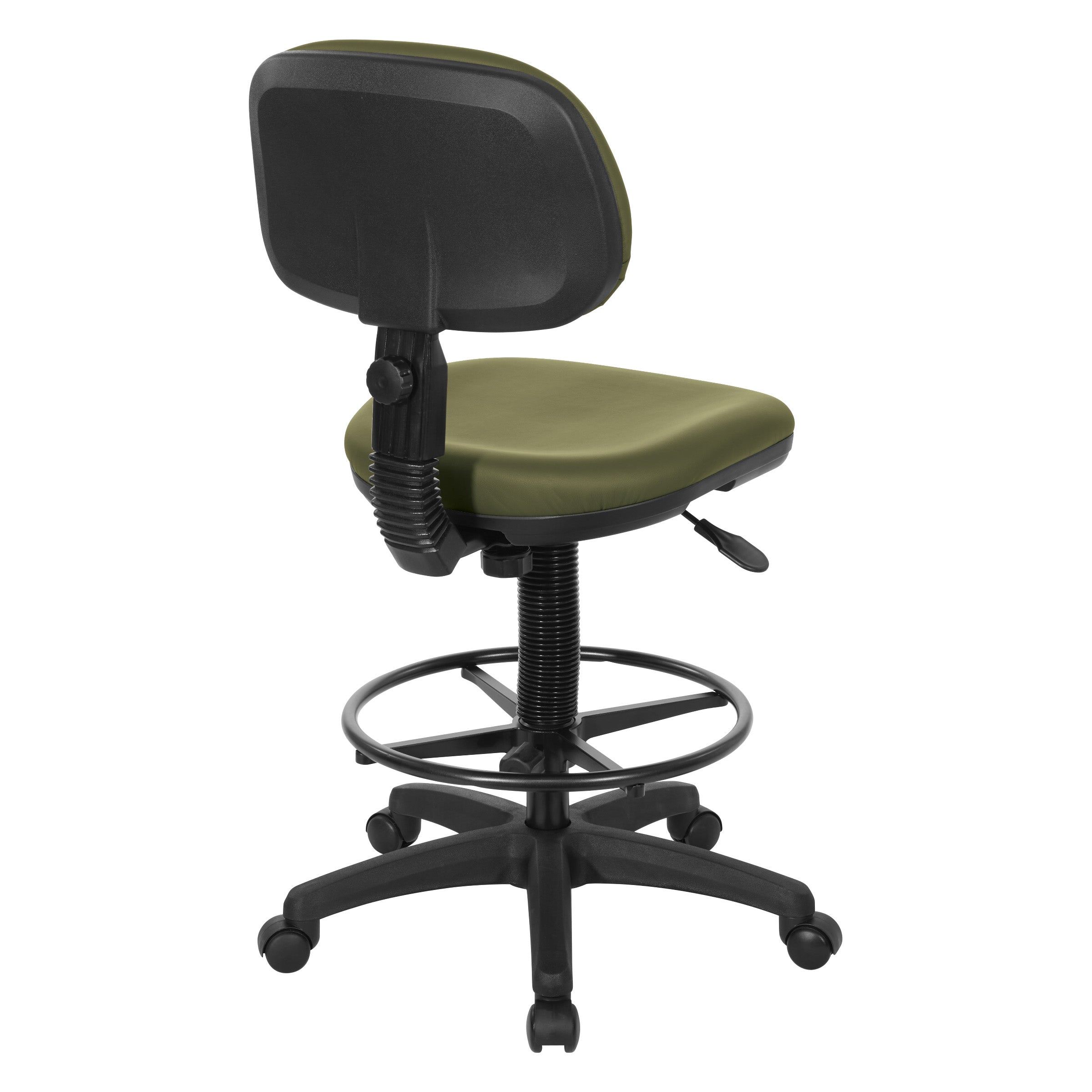 Sculptured Seat and Back Custom Dillon Fabric Drafting Chair - Dillon Sage