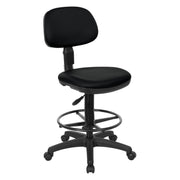 Sculptured Seat and Back Custom Dillon Fabric Drafting Chair - Dillon Black