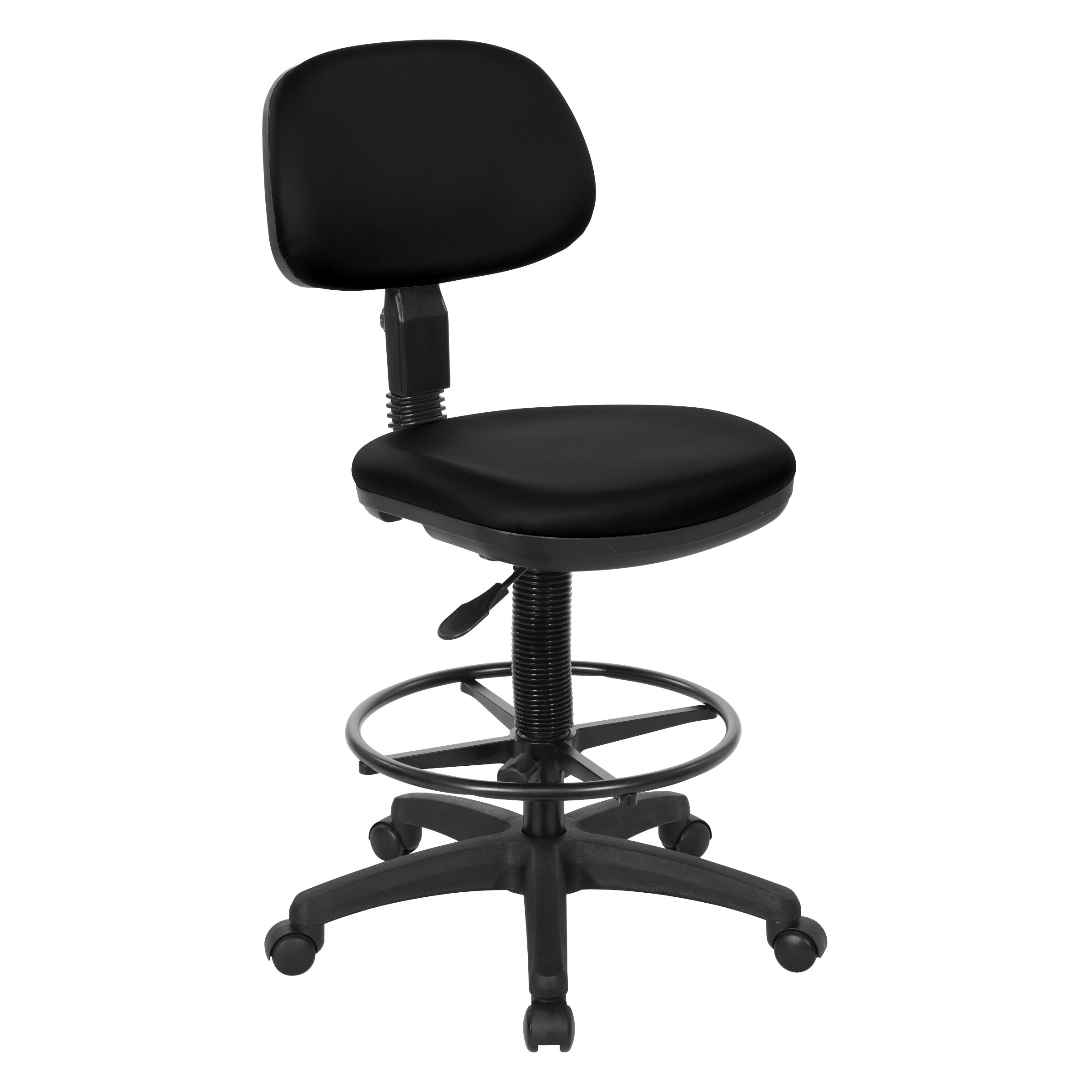 Sculptured Seat and Back Custom Dillon Fabric Drafting Chair - Dillon Black