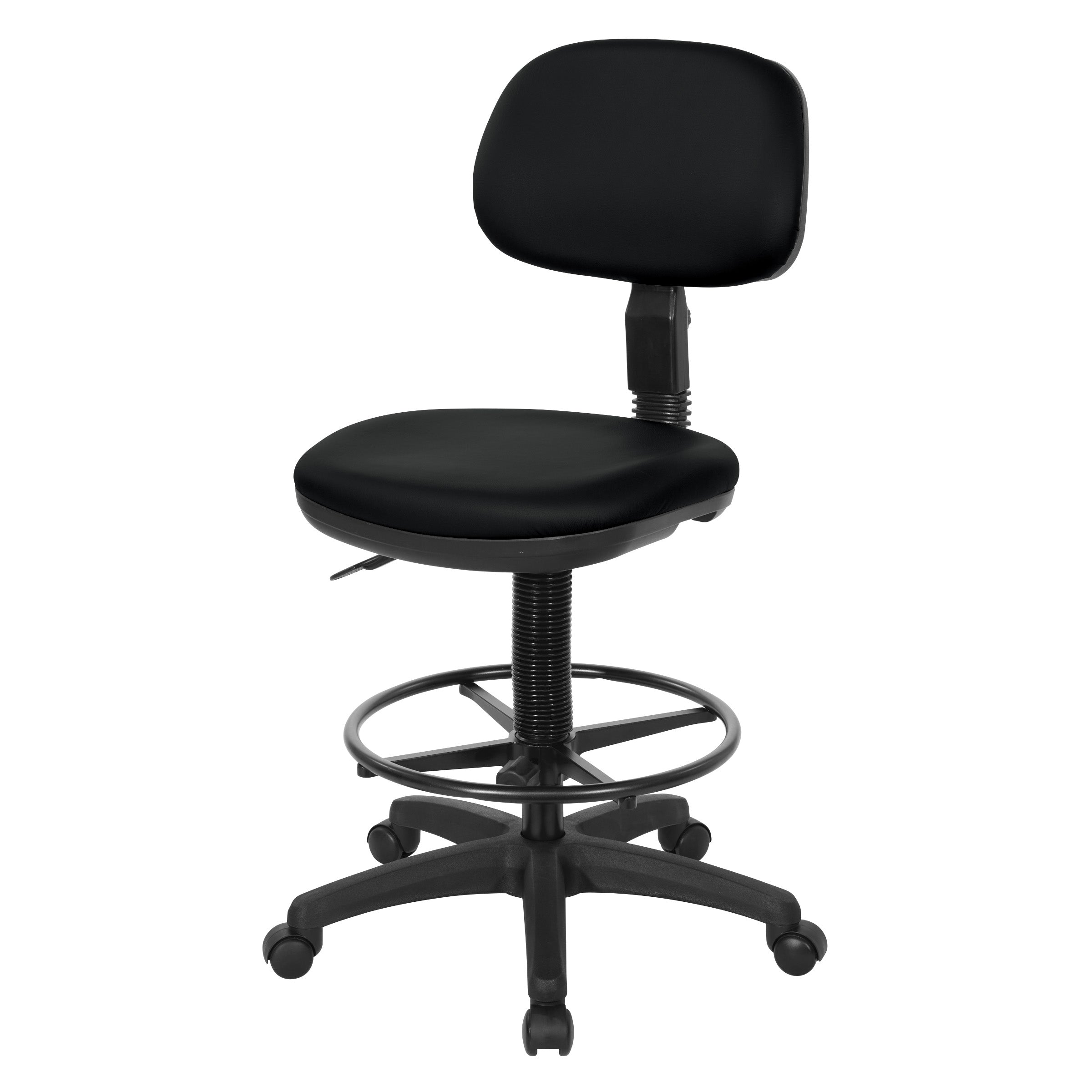Sculptured Seat and Back Custom Dillon Fabric Drafting Chair - Dillon Black