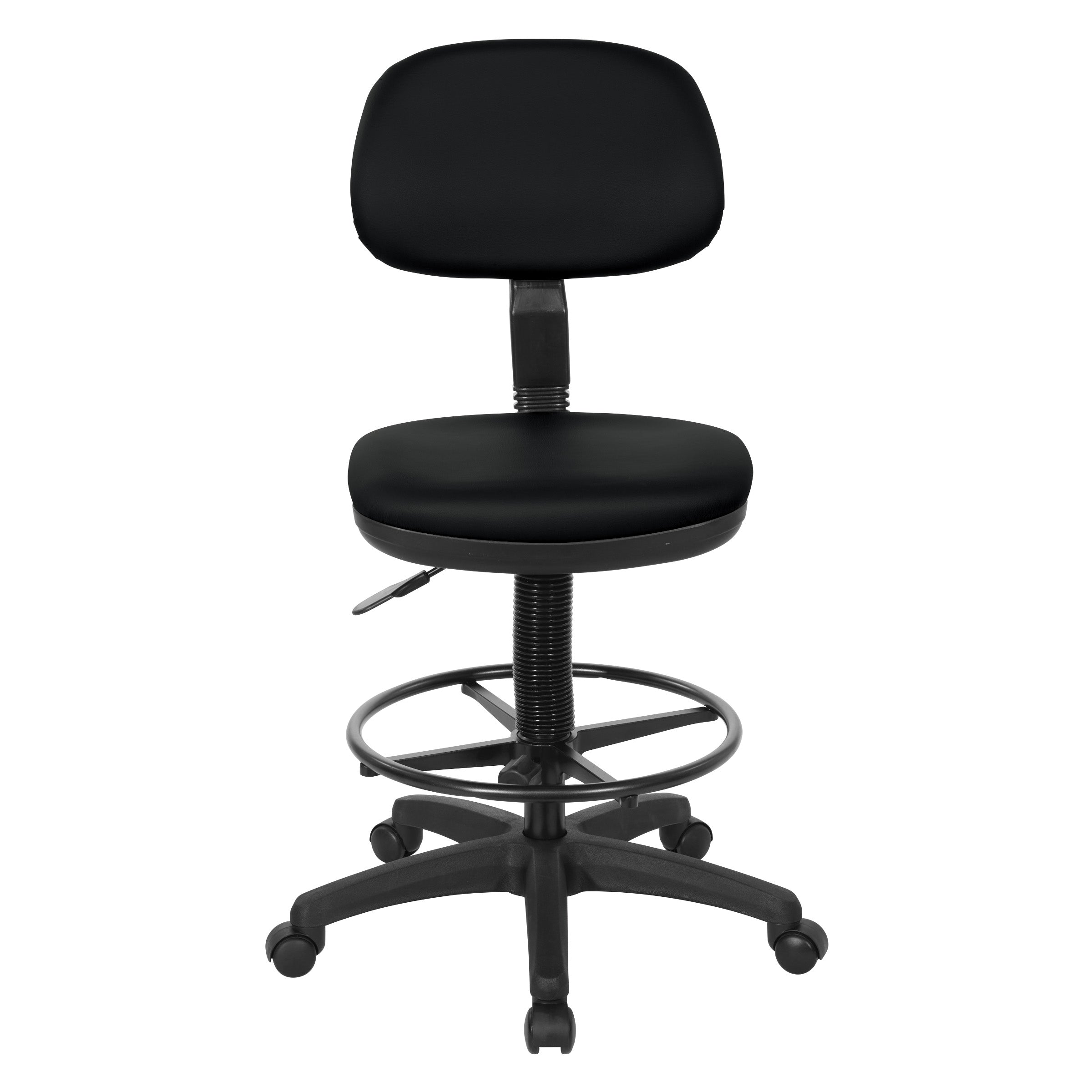 Sculptured Seat and Back Custom Dillon Fabric Drafting Chair - Dillon Black