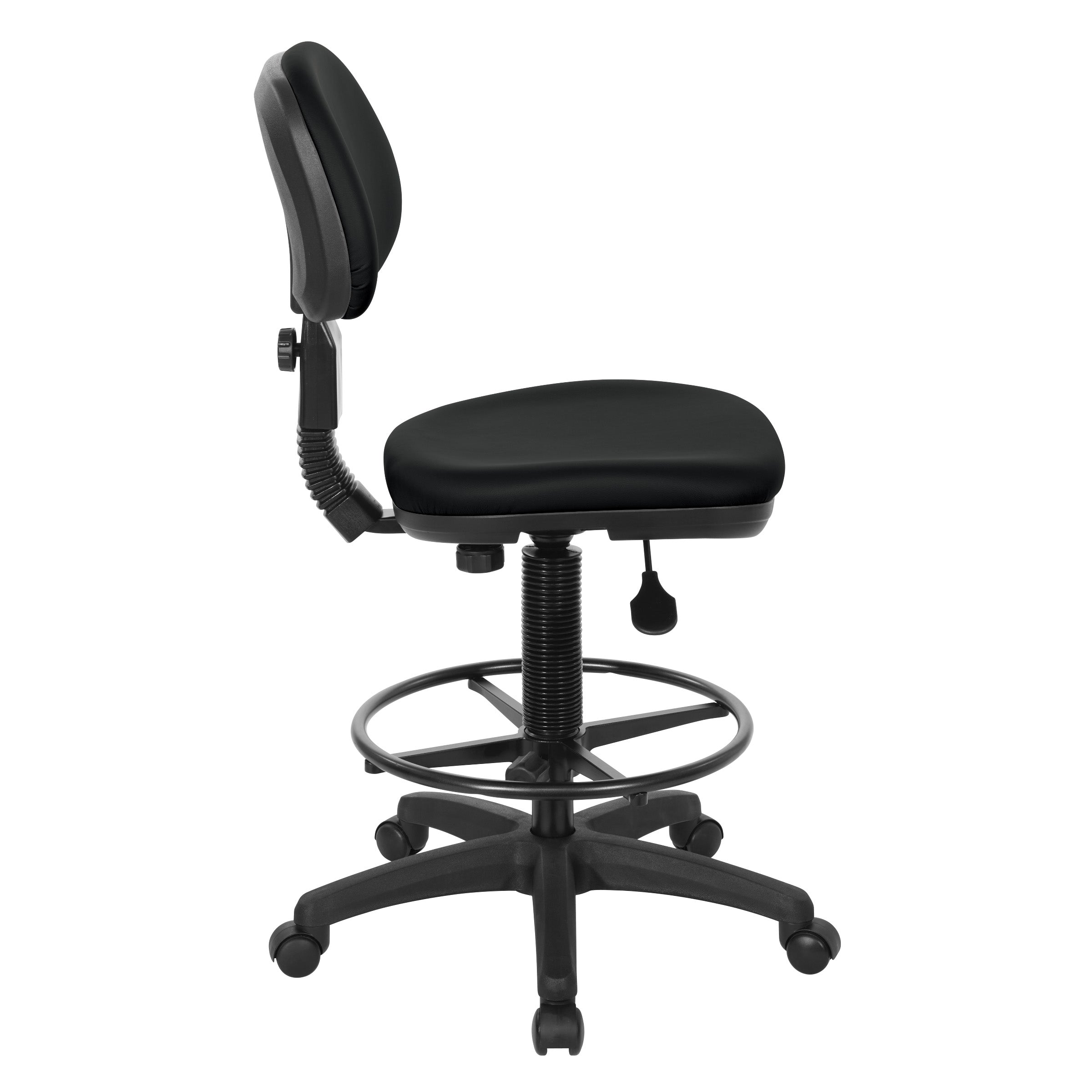 Sculptured Seat and Back Custom Dillon Fabric Drafting Chair - Dillon Black