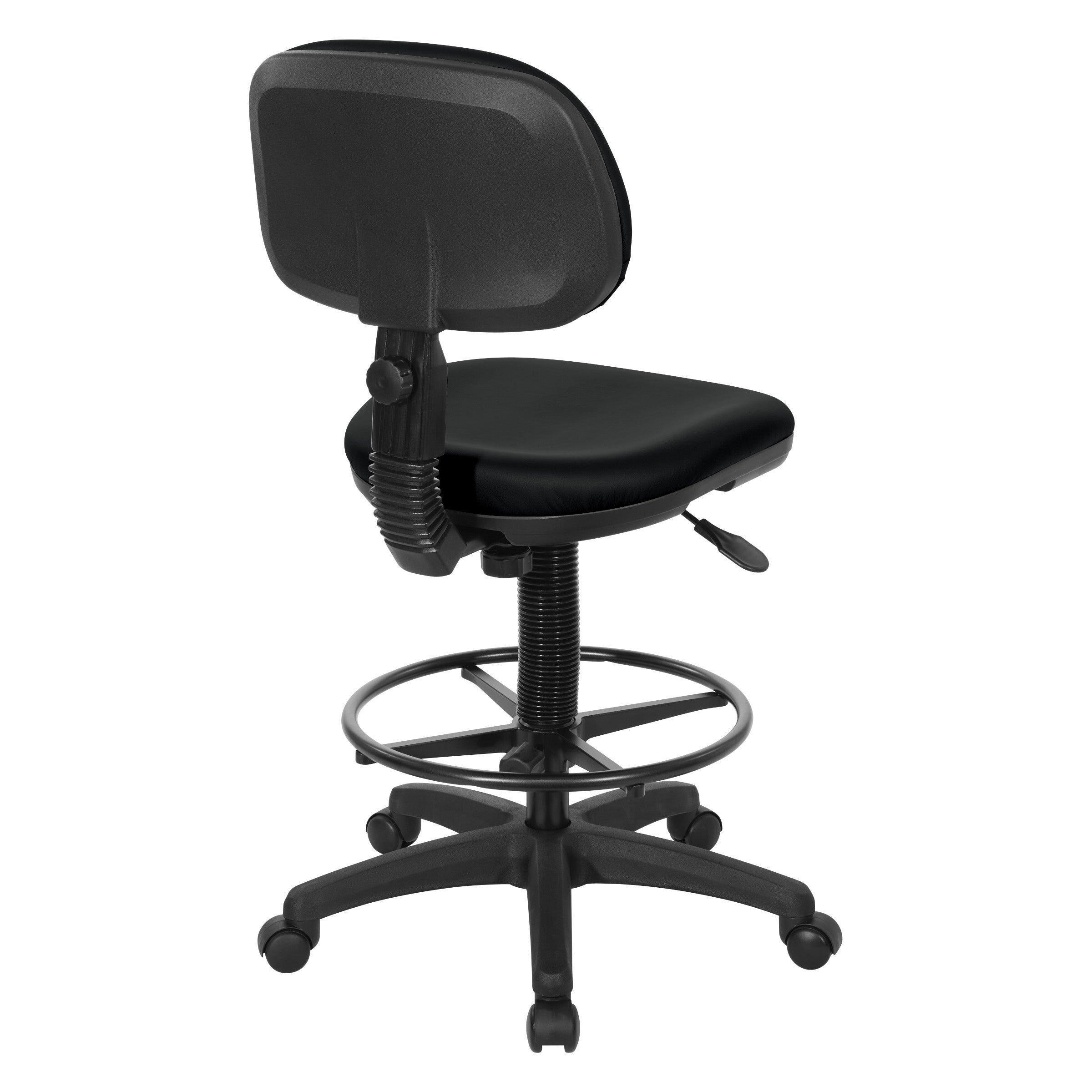 Sculptured Seat and Back Custom Dillon Fabric Drafting Chair - Dillon Black